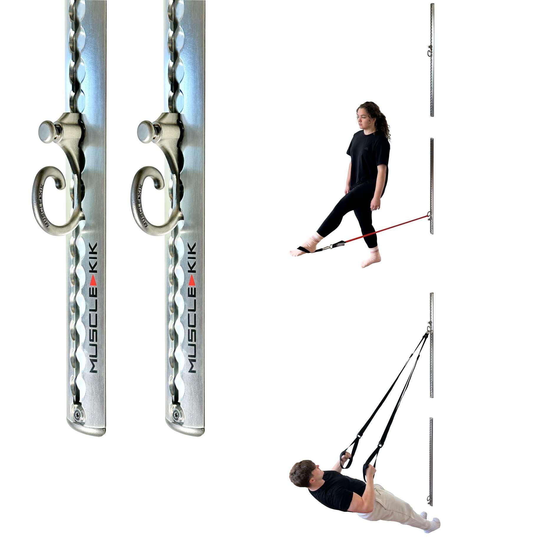 MUSCLE KIK Adjustable Wall Anchor System for Home Gym - Heavy Duty Resistance Band & Suspension Trainer Mount (300lbs Capacity) - Perfect for Strength Training, Yoga, and Full-Body Workouts - Easy Installation for Home & Garage Fitness
