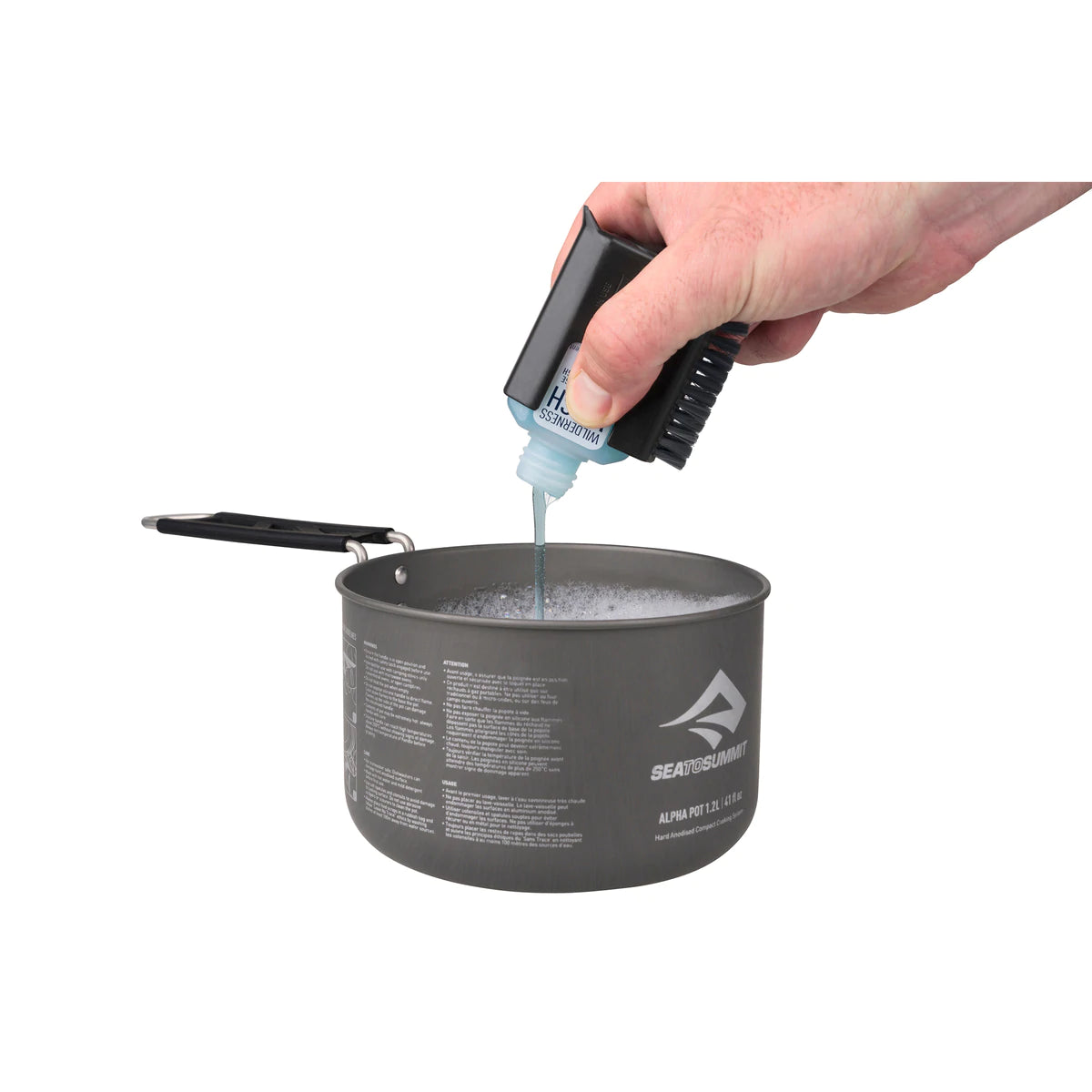 Camp Kitchen Pot Scrubber with Soap Holder - Heavy Duty Stainless Steel Scouring Pad for Outdoor Cooking, Camping & RV Use - Perfect for Cleaning Pots, Pans & Grill Grates