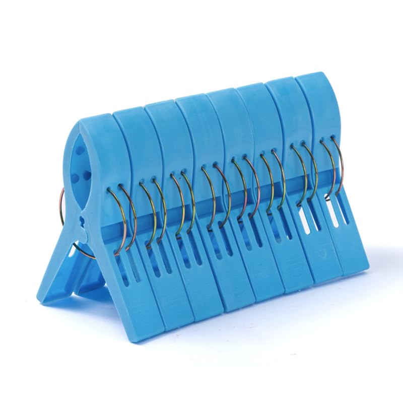 JABINCO 8-Pack Beach Towel Clips - Heavy Duty Plastic Chair Clamps for Pool, Lounge & Outdoor Use - Secure Towels, Blankets & Clothes on Chairs