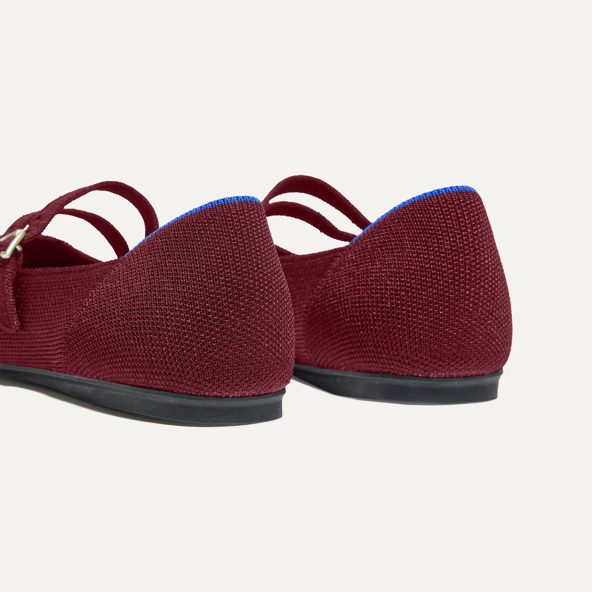 Double Buckle Mary Jane Shoes for Women - Elegant Cabernet Red Flats - Perfect for Work, Office, and Casual Outfits