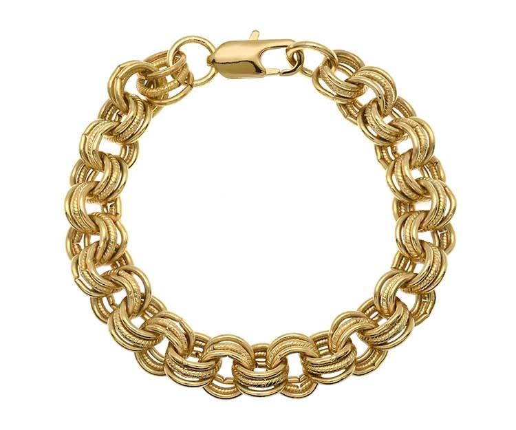 Goldbug Collection Double Twisted Link Bracelet - Elegant 14K Gold Plated Women's Jewelry for Everyday Wear & Special Occasions