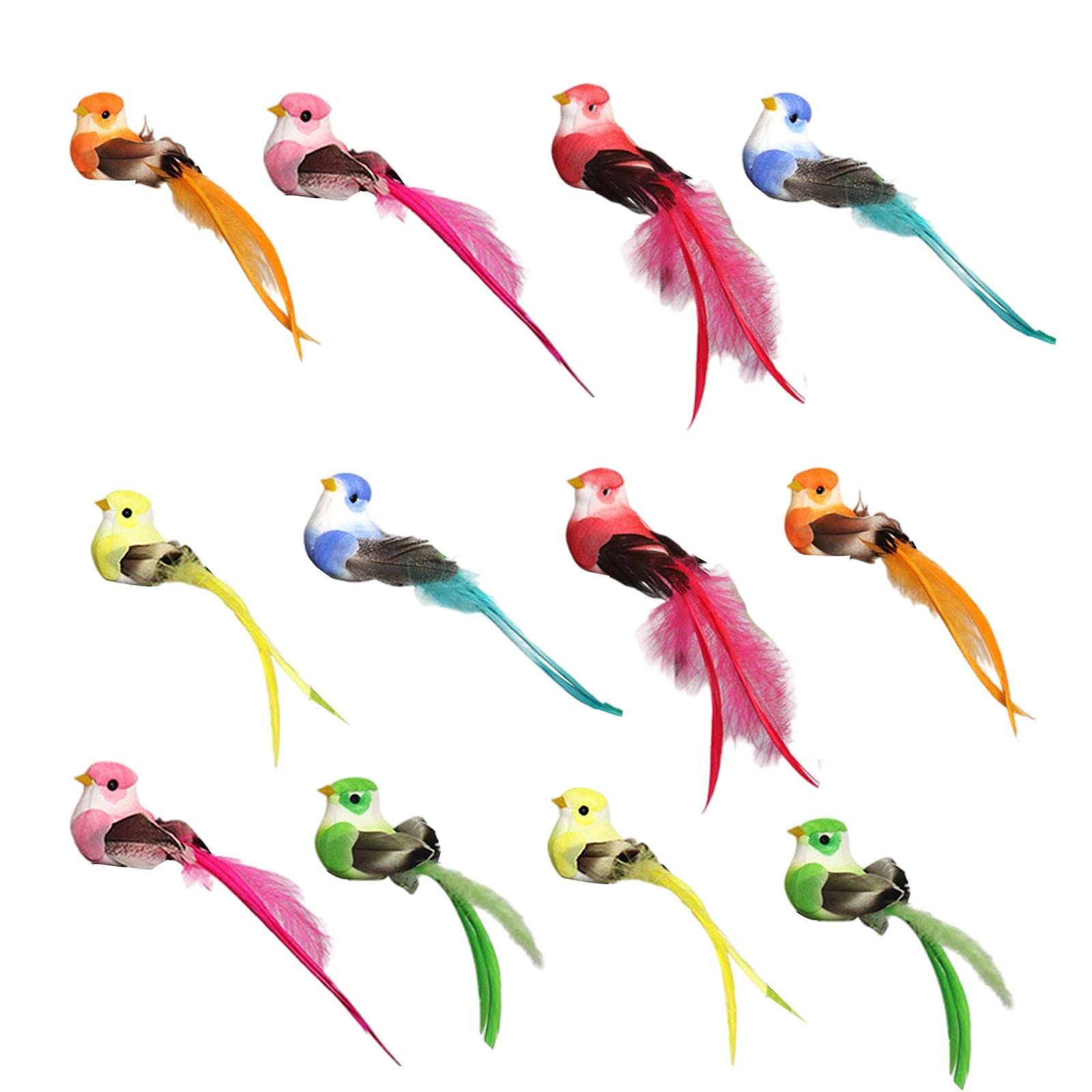 B Baosity Artificial Parrot Figurines - Realistic Foam Bird Decor with Feathers, Clamp Included - Perfect for Christmas Decor, Outdoor Landscaping, Housewarming Gifts & Home/Office Decoration