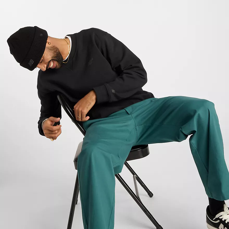 New Balance Athletics French Terry Crew Sweatshirt for Men - Comfortable Casual Pullover for Gym, Running & Everyday Wear