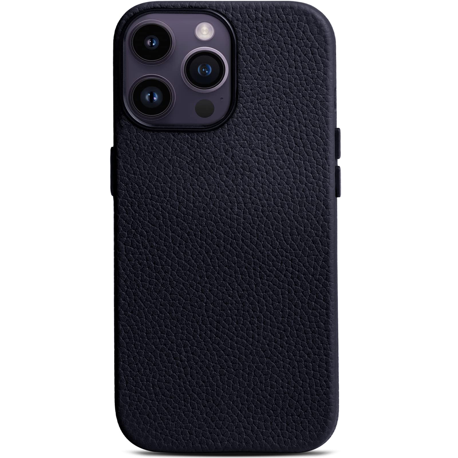 Premium Genuine Leather iPhone 14 Pro Max Case with MagSafe - Anti-Scratch Protection (Midnight Blue) | Slim Fit, Wireless Charging Compatible for Work & Travel