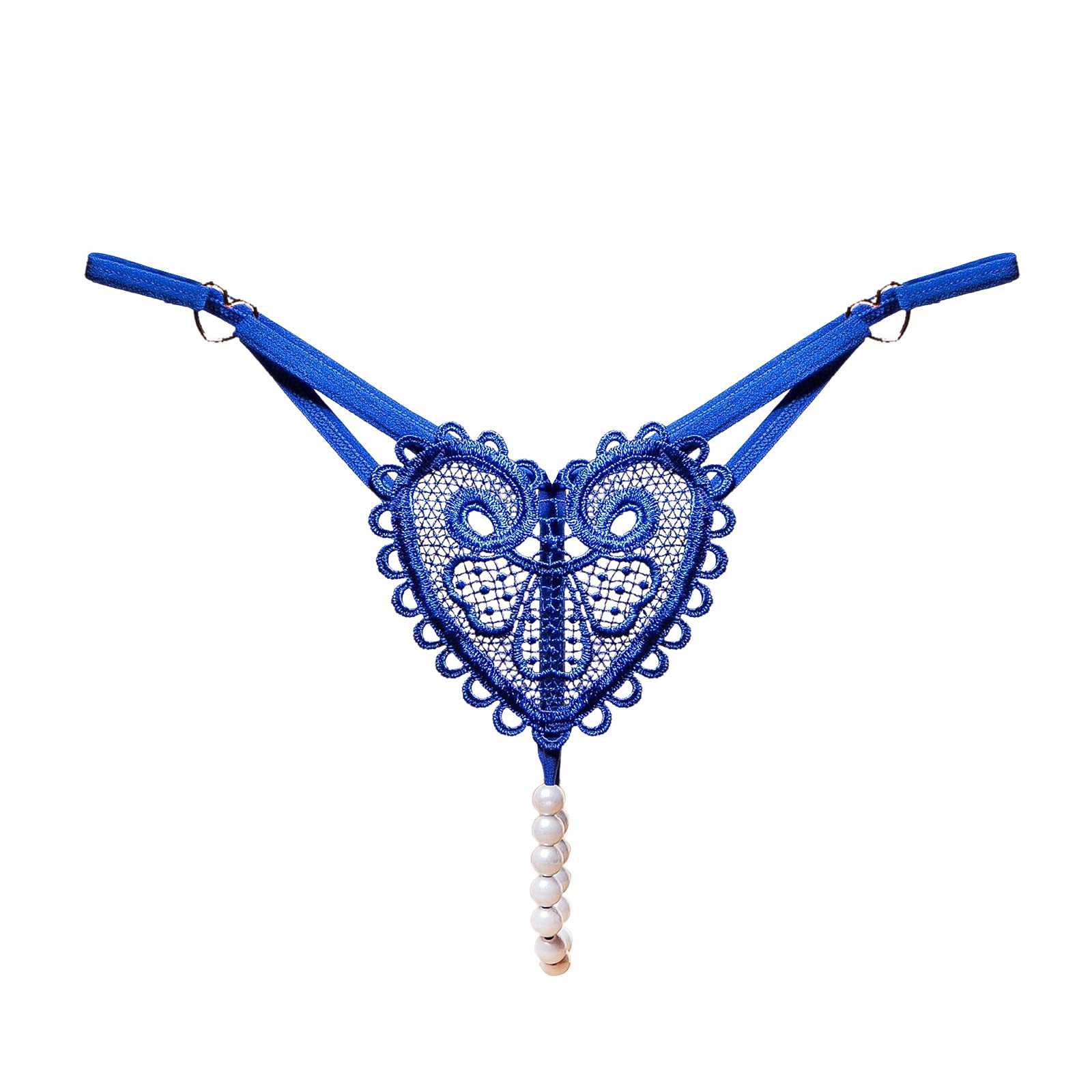 Smooto Women's Sexy Lace T-Back Thong Panties - Low Waist Lingerie Underwear for Sleepwear & Intimate Moments (Blue, One Size) - Perfect for Valentine's Day, Honeymoon & Special Occasions