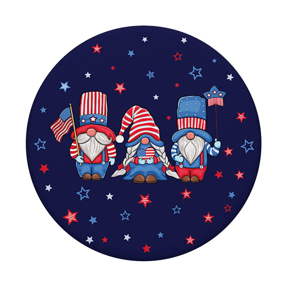 Patriotic 4th of July Gnomes with American Flag Design - Swappable PopGrip for Phones & Tablets - Perfect for Independence Day Decorations & Everyday Use