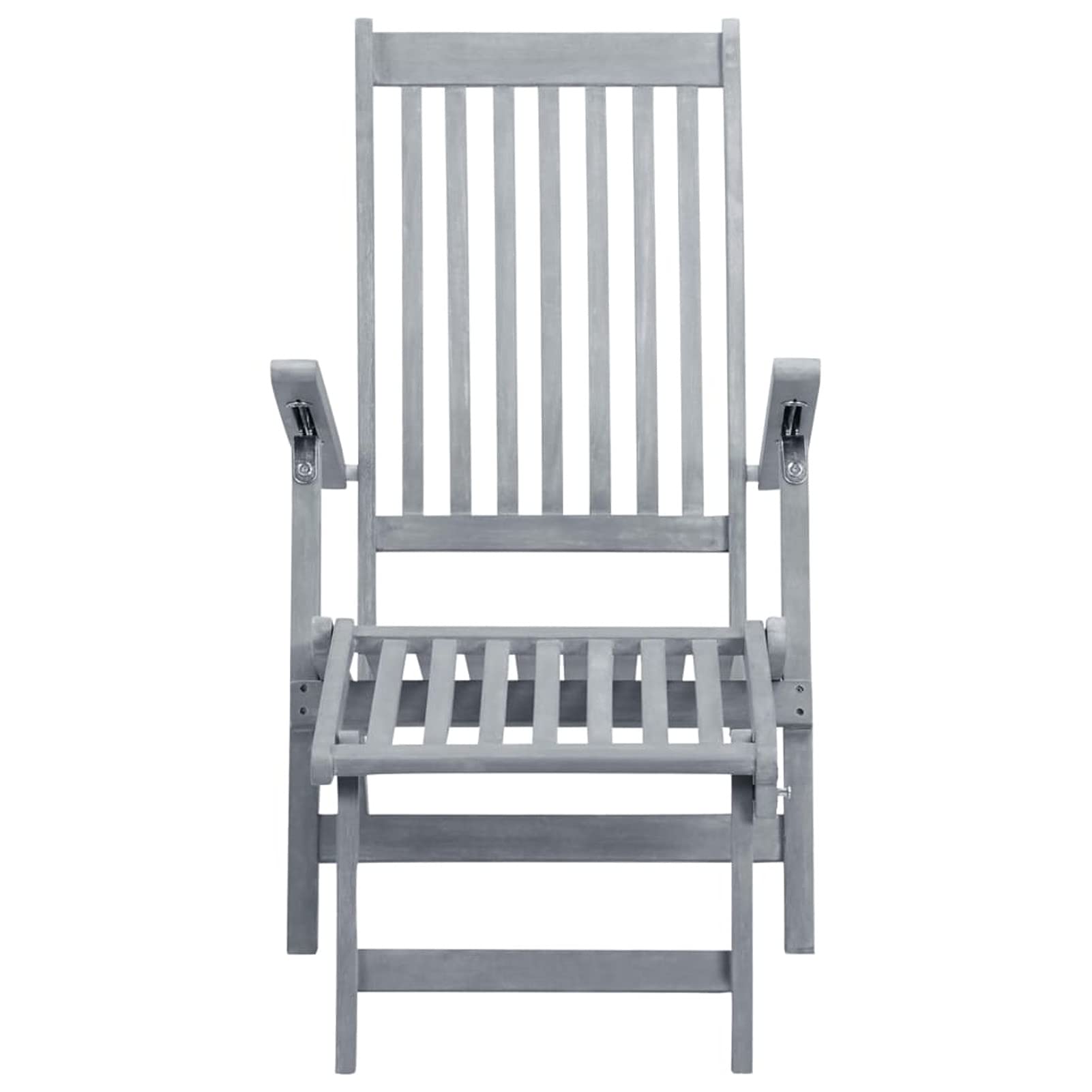Stackable Outdoor Patio Chairs with Footrest & Cushion - Solid Acacia Wood - Durable Deck Chairs for Garden, Poolside & Backyard Relaxation