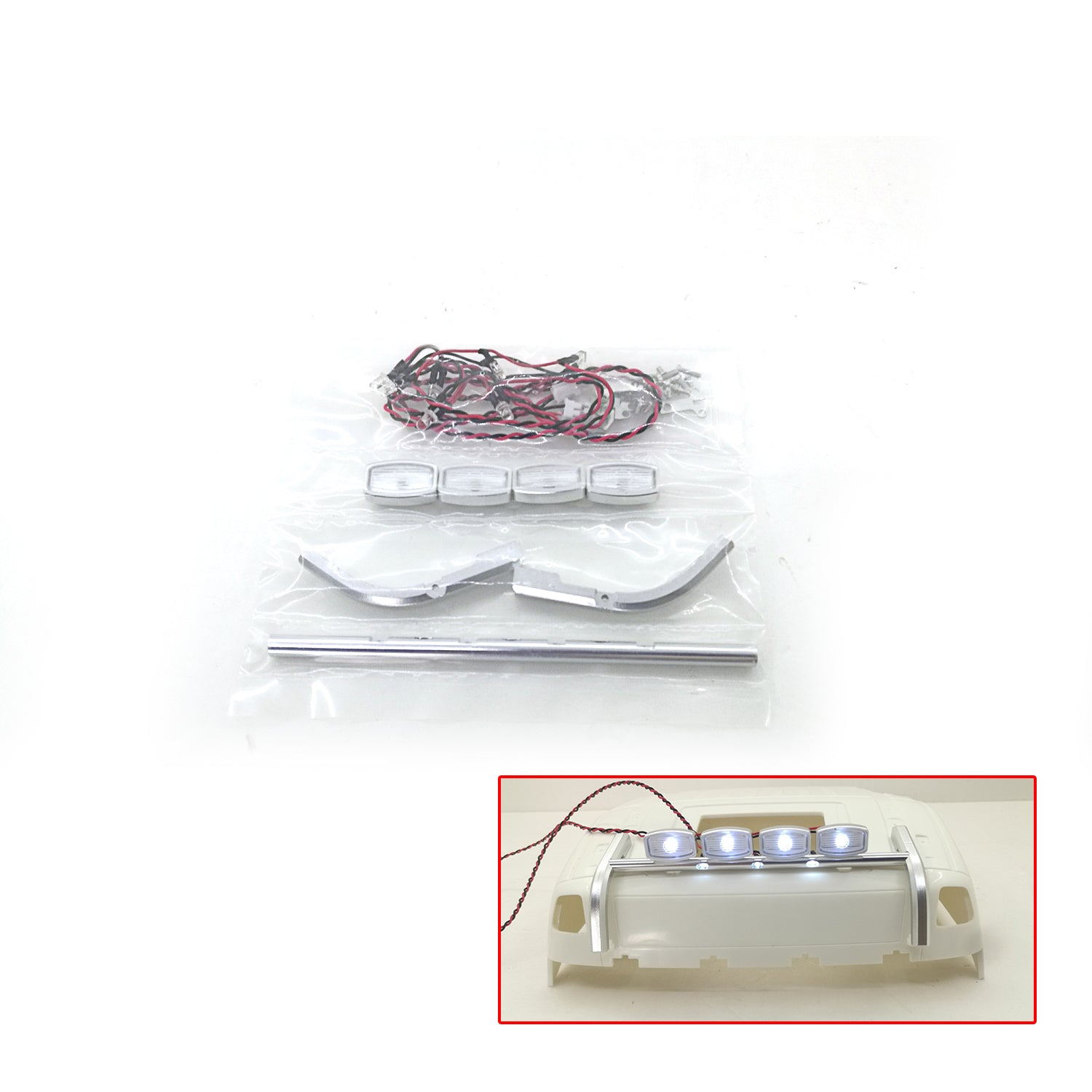 1/14 Tamiiya RC Tractor Truck LED Roof Spotlight Lamp - High Brightness Remote Control Vehicle Accessory for Night Crawling & Off-Road Adventures