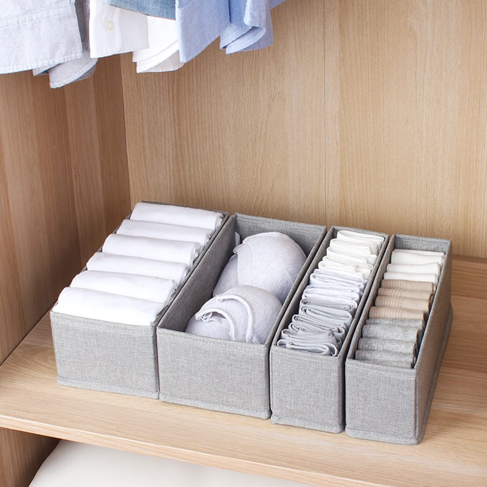 Foldable Mesh Closet Organizer Storage Box - Washable Non-Woven Drawer Dividers for Socks & Underwear | Perfect for Home Wardrobe Organization & Space Saving