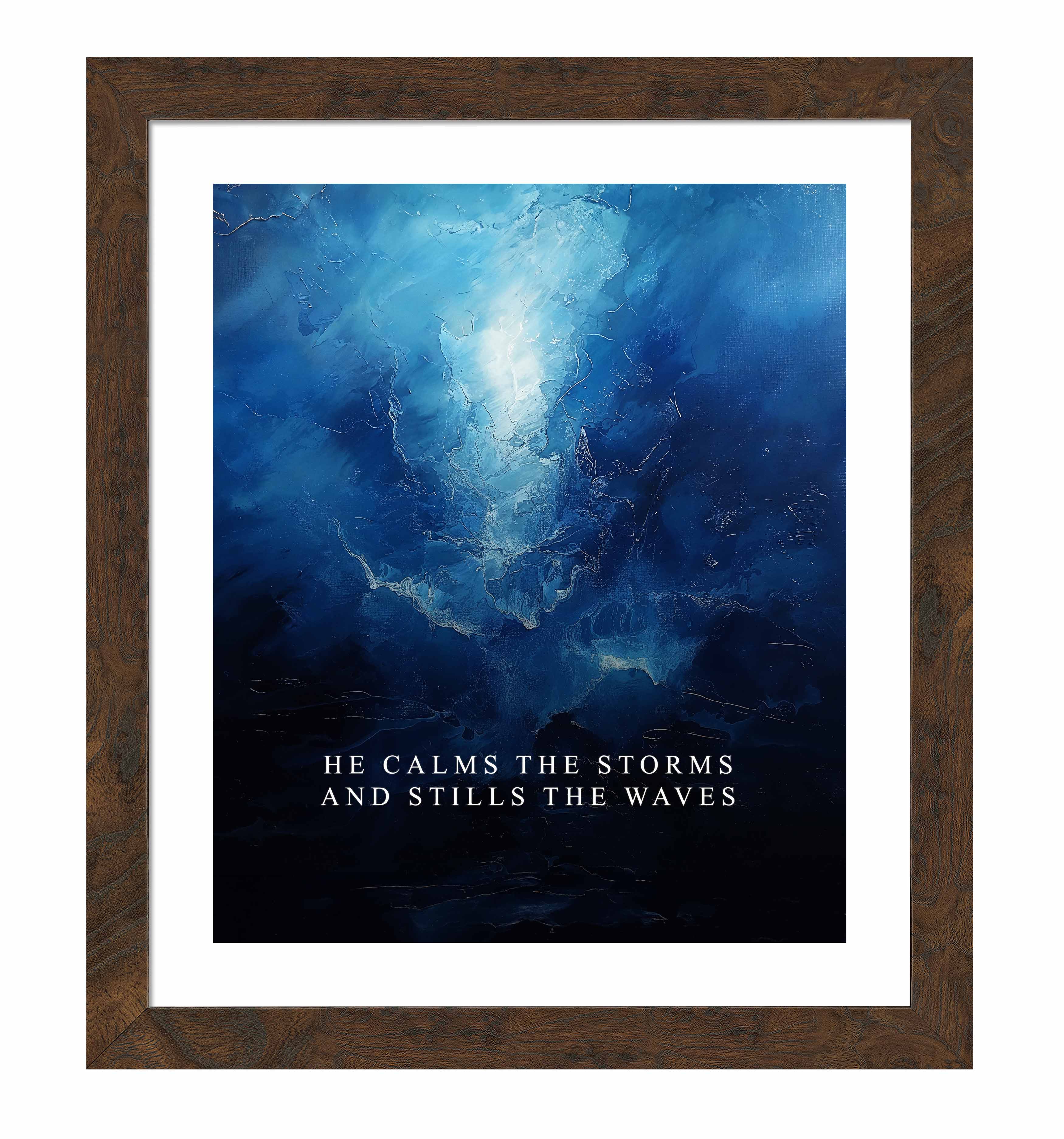 Calming Storm Art Prints - Ocean Wave Wall Decor for Living Room, Bedroom & Office - Soothing Seascape Painting for Home & Office Decor