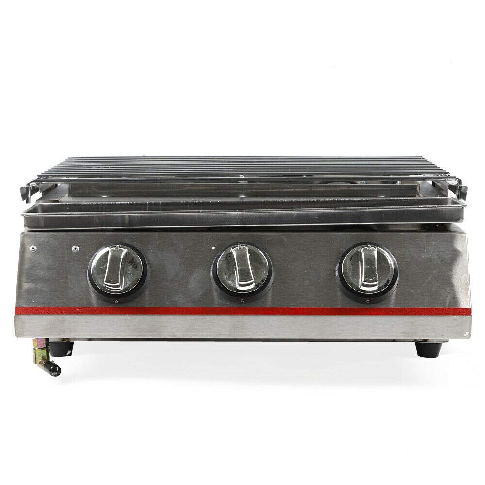 DYRABREST Commercial Smokeless Indoor Grill - Stainless Steel Gas Grill for Home Use with Drip Tray & Annular Heating Tube - Perfect for Apartment BBQ, Kitchen Cooking, and Smoke-Free Grilling (Style 2)