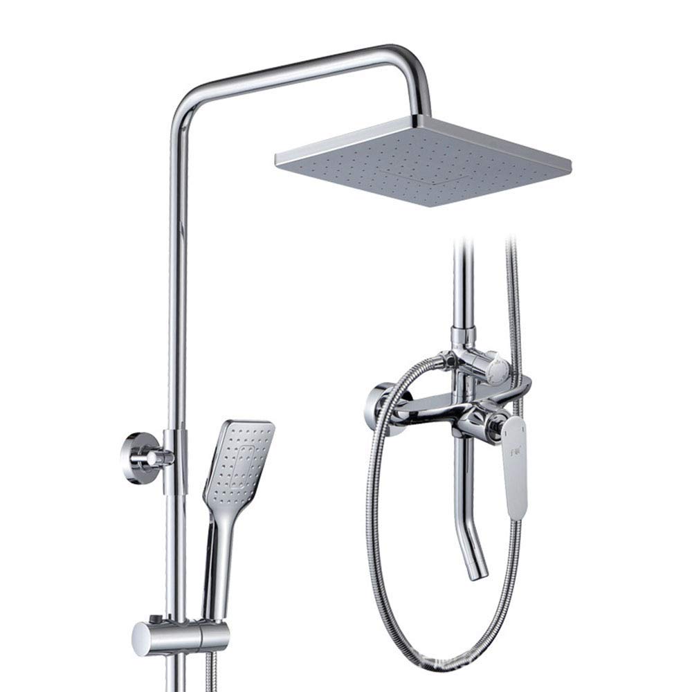 Premium Round Brass Rainfall Shower Head Set - Hot & Cold Wall Mounted Mixer Tap for Modern Bathroom | Durable Brass Construction, Adjustable Spray Settings - Perfect for Spa-Like Showers, Luxury Bathrooms & Home Renovations