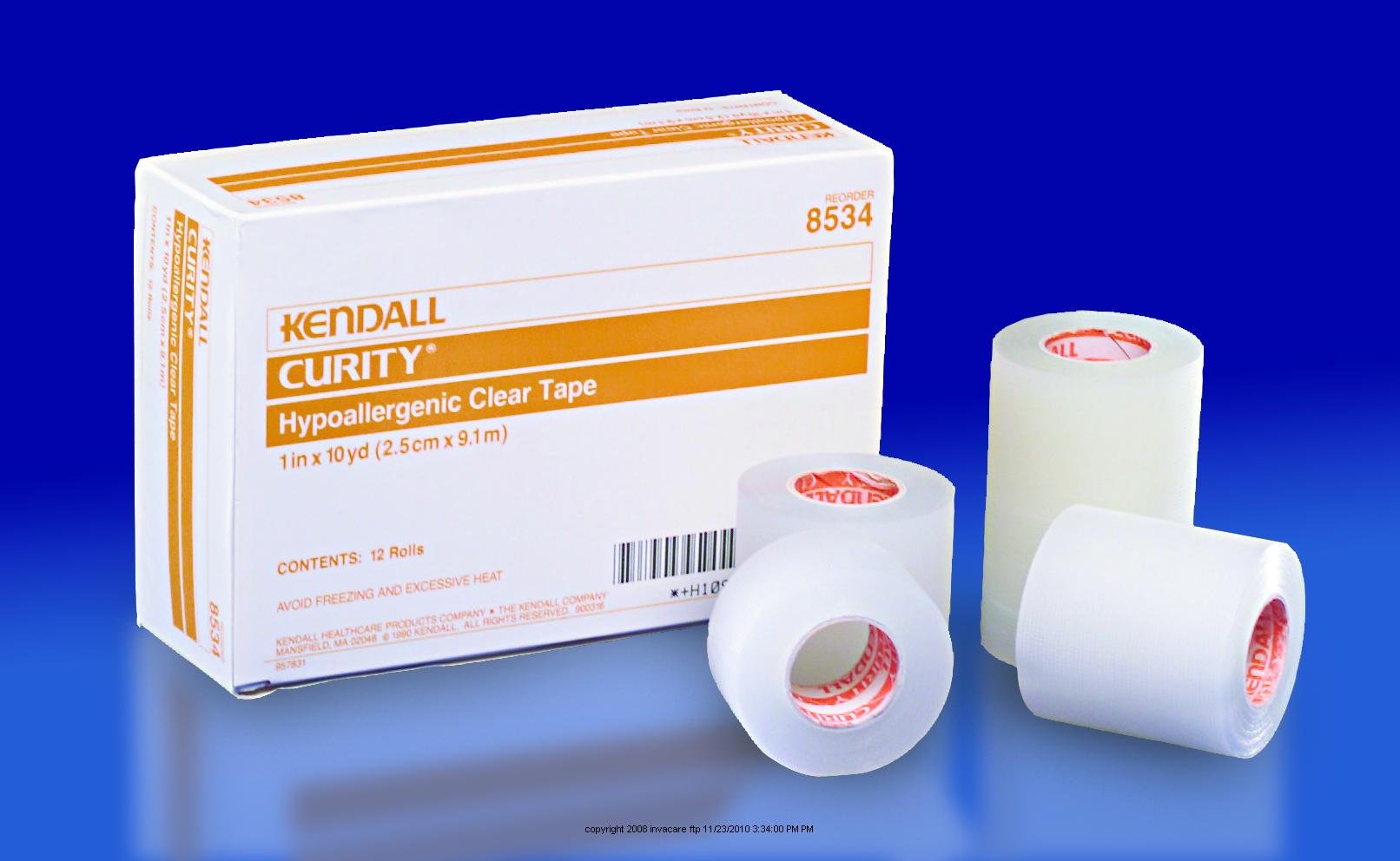 Kendall Hypoallergenic Medical Clear Tape 1 Inch x 10 Yards - 120 Rolls per Case | Latex-Free Surgical Tape for Bandages, Wound Care & First Aid Kits | Ideal for Hospitals, Clinics & Home First Aid