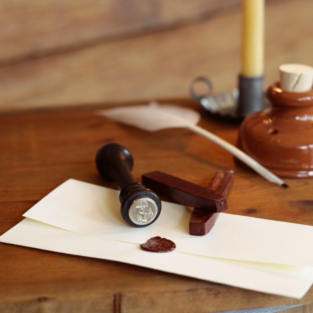 Premium Wax Seal Stamp Kit for Letters, Invitations & Crafts - Elegant Sealing Wax Sticks & Custom Monogram Seal Set for DIY Envelopes, Wedding Invites & Scrapbooking