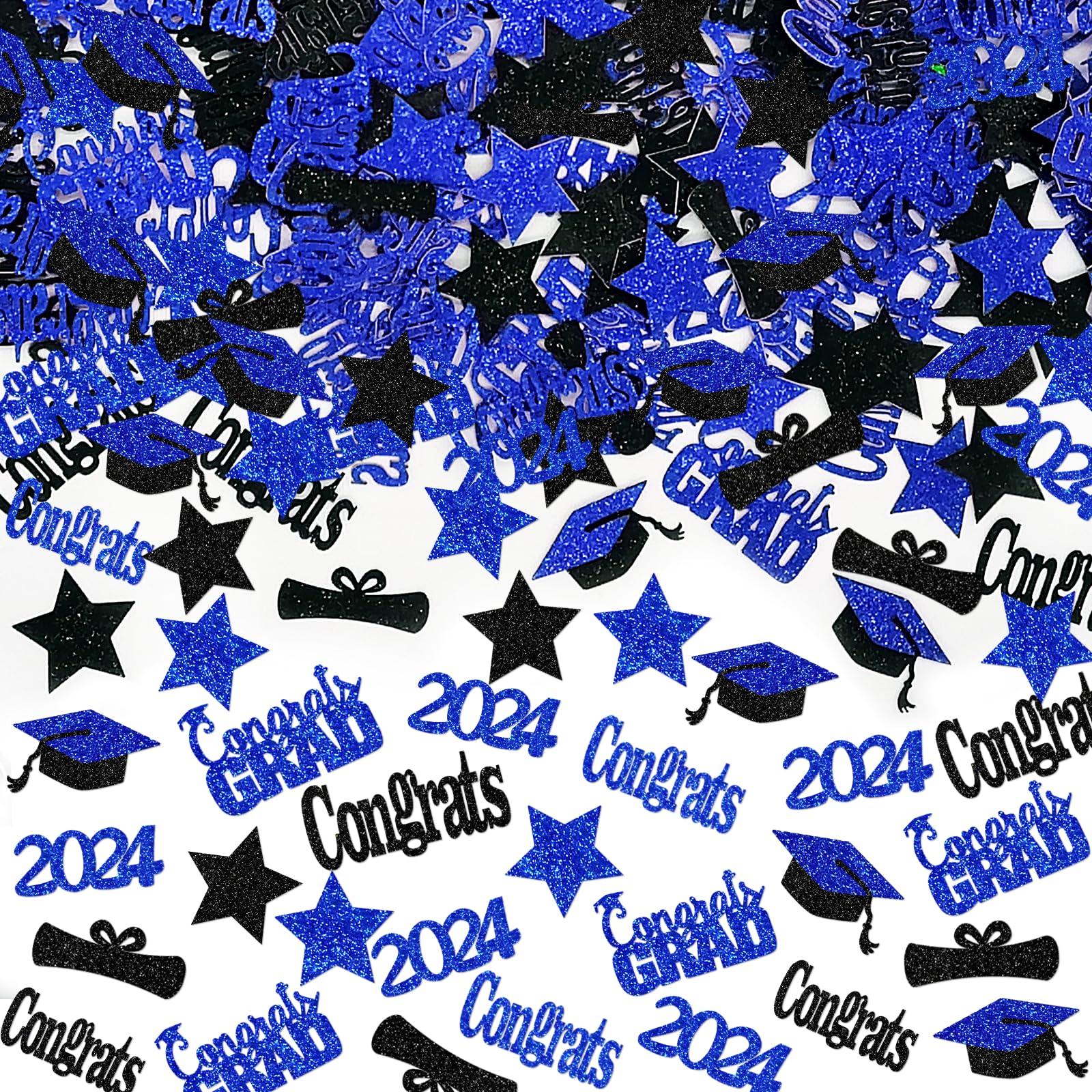 Blue Graduation Confetti 2024 - Class of 2024 Graduation Party Decorations, Table Scatter for Graduation Ceremony & Celebration - Perfect for Graduation Parties, Photo Backdrops & Cap Toss Moments