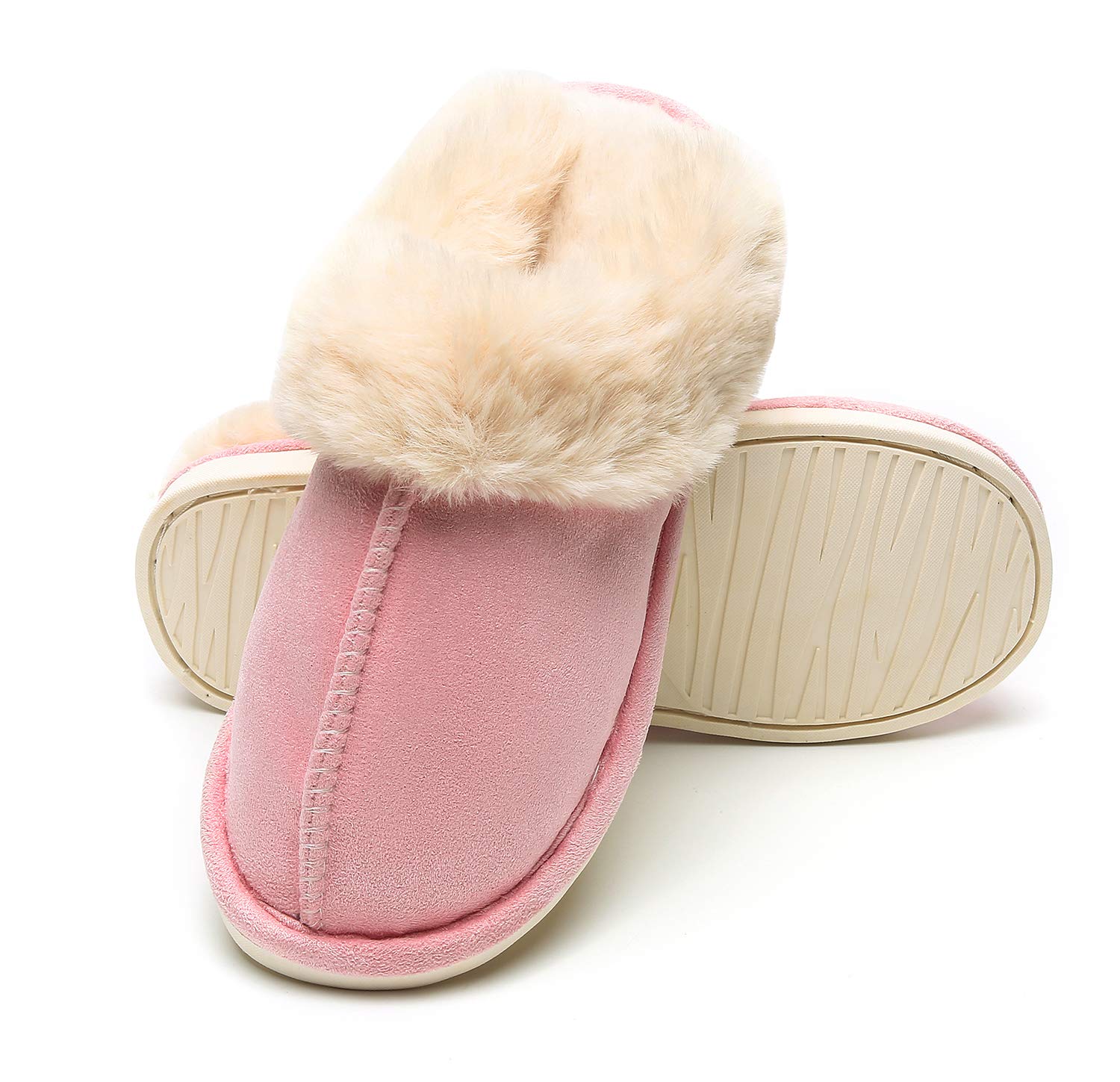 Epsion Women's Winter Warm Slippers - Faux Fur Fluffy House Shoes with Suede Plush Lining & Anti-Skid Sole - Indoor/Outdoor Comfort for Home, Office & Travel
