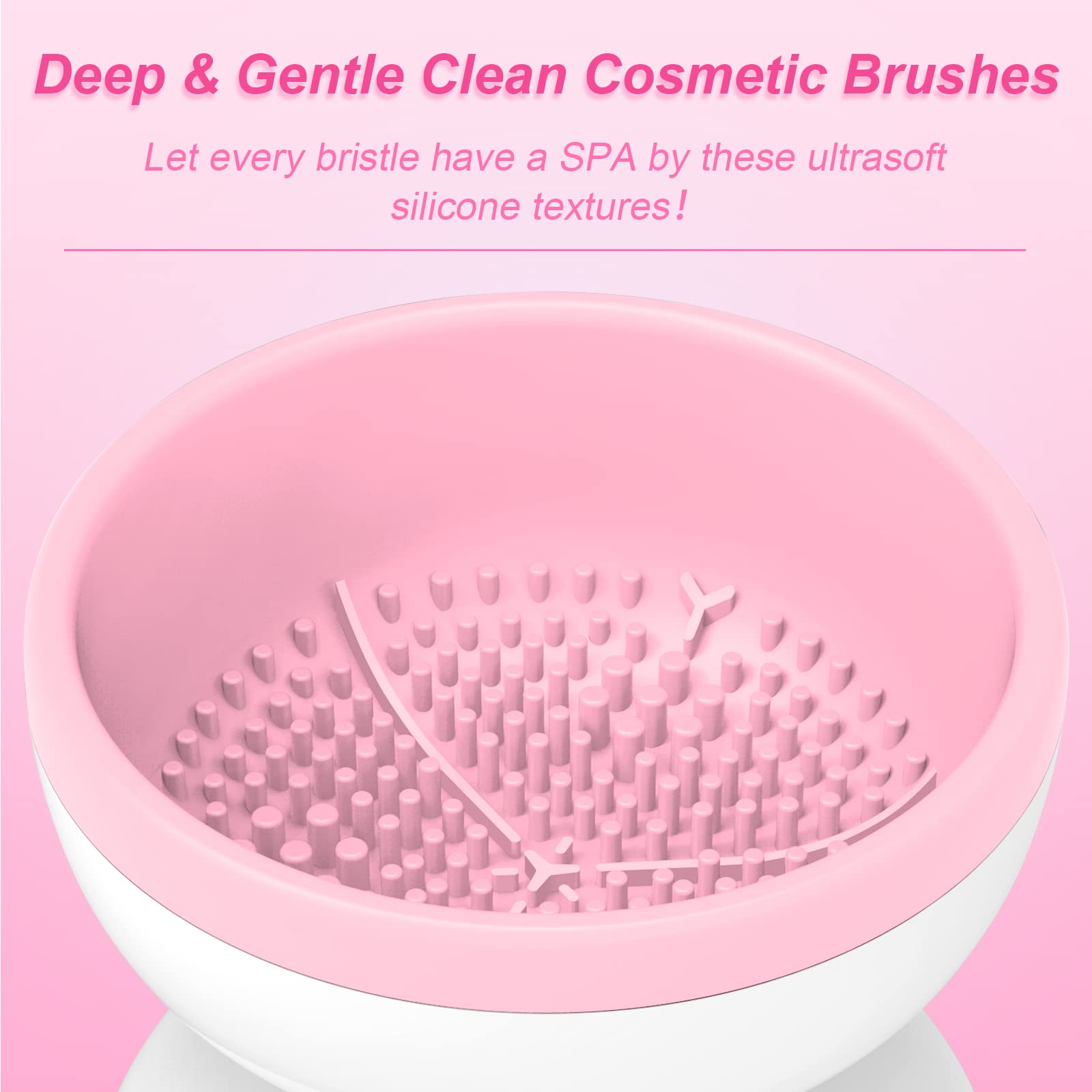 Upgraded Electric Makeup Brush Cleaner Machine - Automatic Silicone Brush Washer with Adjustable Windspeed for Beauty Blenders & Cosmetics Brushes (Pink) | Perfect for Home Salon, Professional Makeup Artists & Travel Beauty Care
