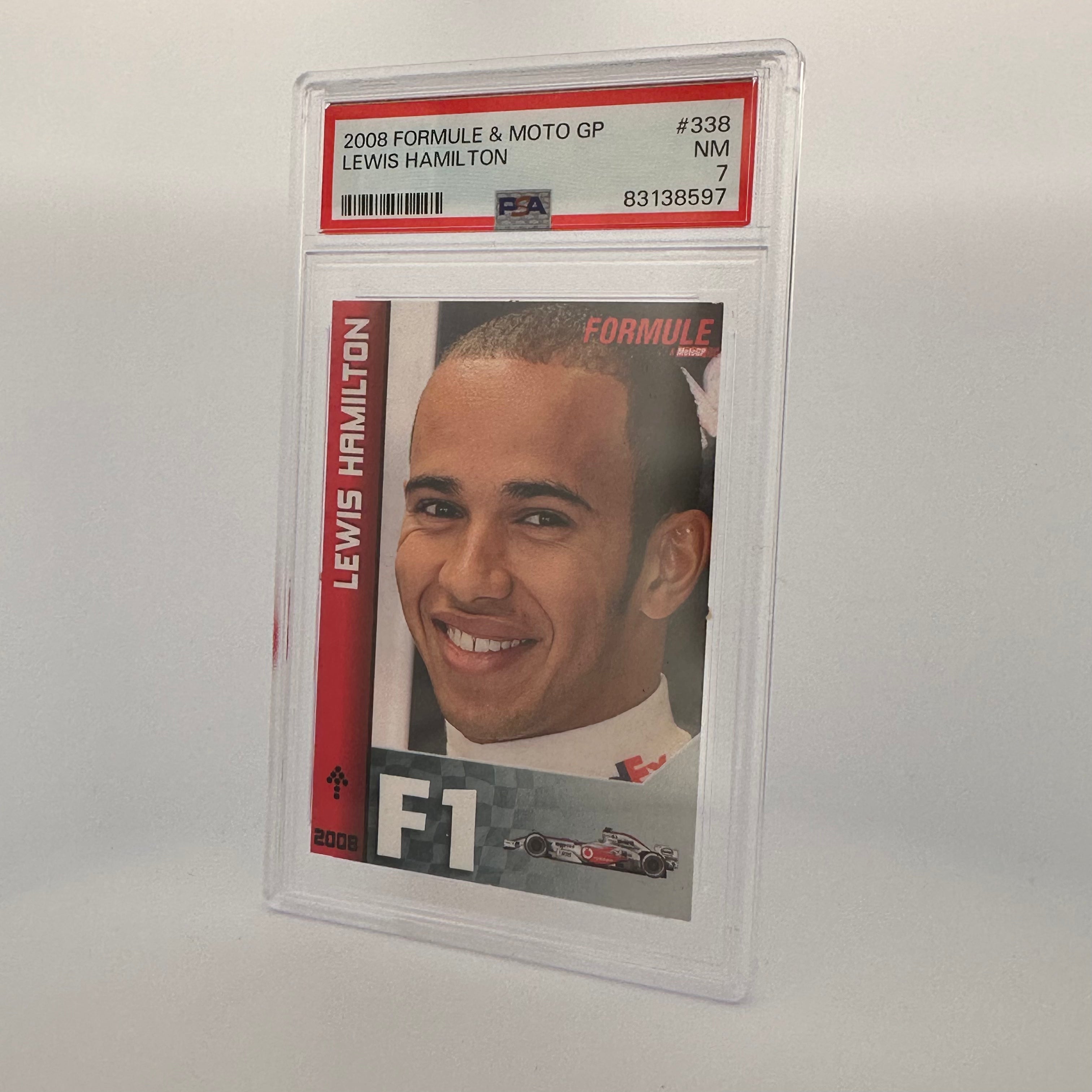 2008 Formula 1 & Moto GP Lewis Hamilton #338 PSA 7 Graded Trading Card - Perfect for Sports Memorabilia Collectors and F1 Fans Display