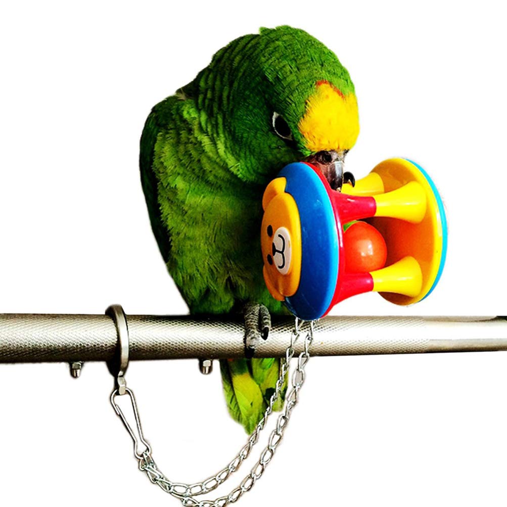 Balacoo Parrot Toys - 3pcs Interactive Chew Bite Toys for Cockatiels, Conures & Lovebirds | Hollow-Out Feet Rattle, Educational & Fun Playing | Perfect for Training, Boredom Relief & Bonding Time