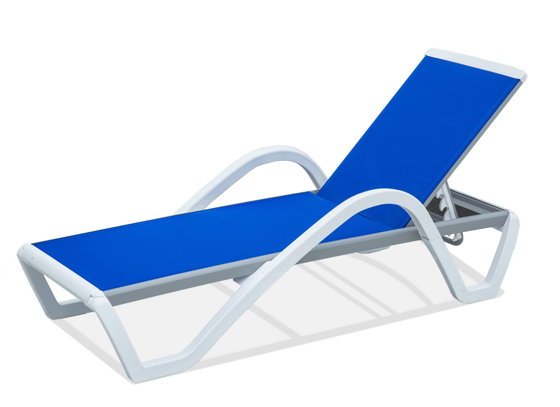 Domi Outdoor Living Adjustable Chaise Lounge Chair - All-Weather Aluminum Patio Recliner with Armrest, 5-Position Adjustable for Poolside, Beach, Backyard & Garden Relaxation (Blue) - Perfect for Sunbathing, Lounging & Outdoor Leisure