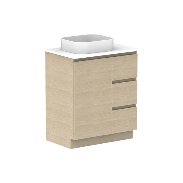 ADP Glacier Pro Hamper Trio Vanity with Solid Surface Top - Stylish Bathroom Storage Organizer for Towels, Toiletries & Laundry - Perfect for Master Bath, Guest Room or Spa Retreat