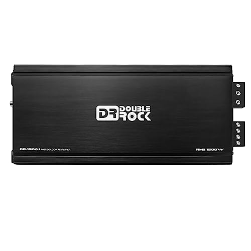 DR Double Rock DR-1500.1 1500W Class D Monoblock Car Amplifier - 1 Channel MOSFET Power Amp with Remote Bass Control | High-Performance Subwoofer Amplifier for Car Audio Systems | Perfect for Bass Enthusiasts & Custom Car Stereo Setups