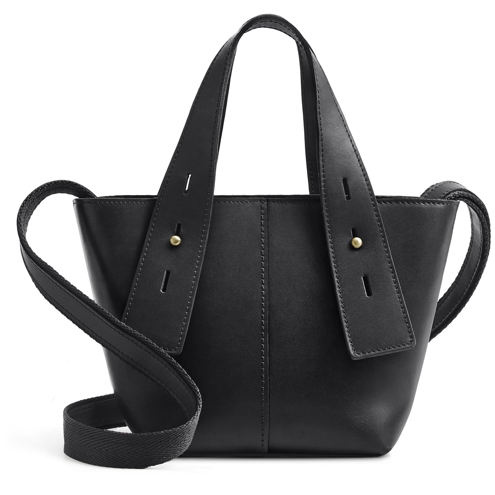 S-ZONE Women's Leather Crossbody Bag - Mini Tote Purse with Adjustable Strap, Small Satchel Top Handle Handbag for Everyday Use, Work & Travel Accessories