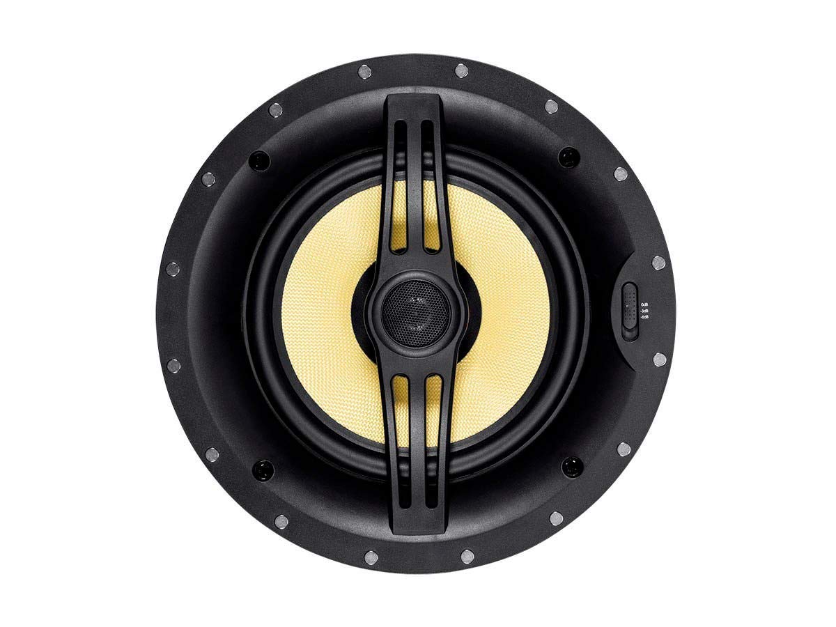 Monoprice 8-Inch 2-Way Aramid Fiber In-Ceiling Speakers - Black with Covered Crossover (Pair) - Perfect for Home Theater & Surround Sound Systems