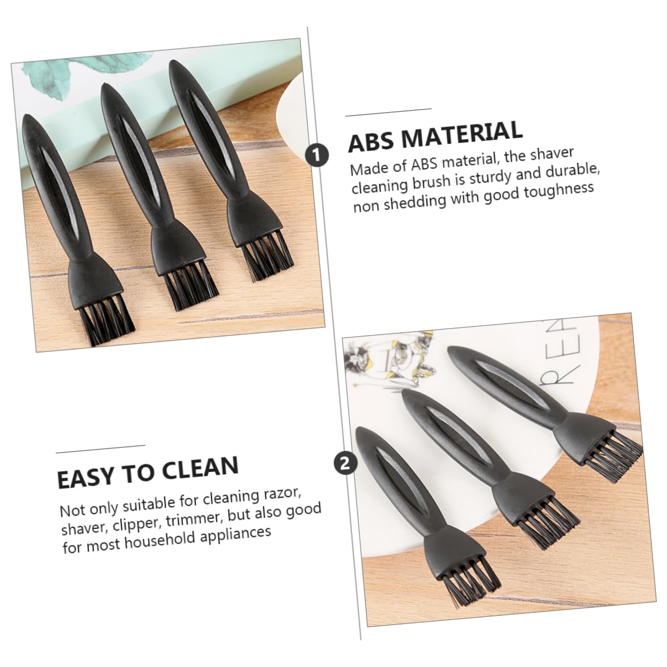 Hemoton 100pcs Electric Razor Cleaning Brushes - Replacement Charger Brushes for Men's Electric Shavers, Small ABS Black Cleaning Brush for Shaver Maintenance & Hygiene - Perfect for Home, Travel & Grooming Kits