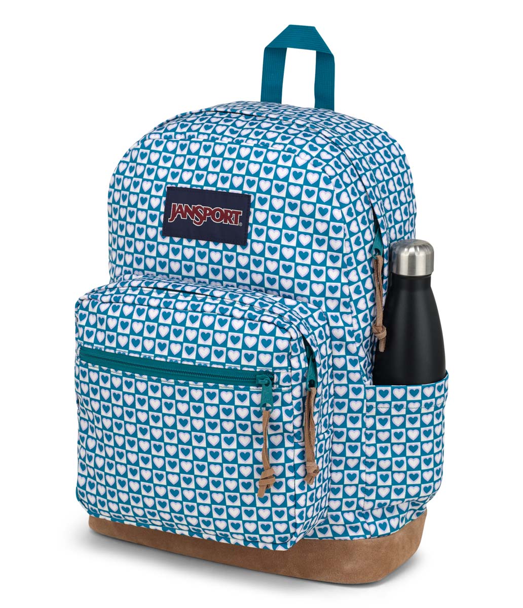 JanSport Right Pack Backpack - Hyped Hearts Green | Durable School & College Backpack for Students, Travel & Outdoor Adventures
