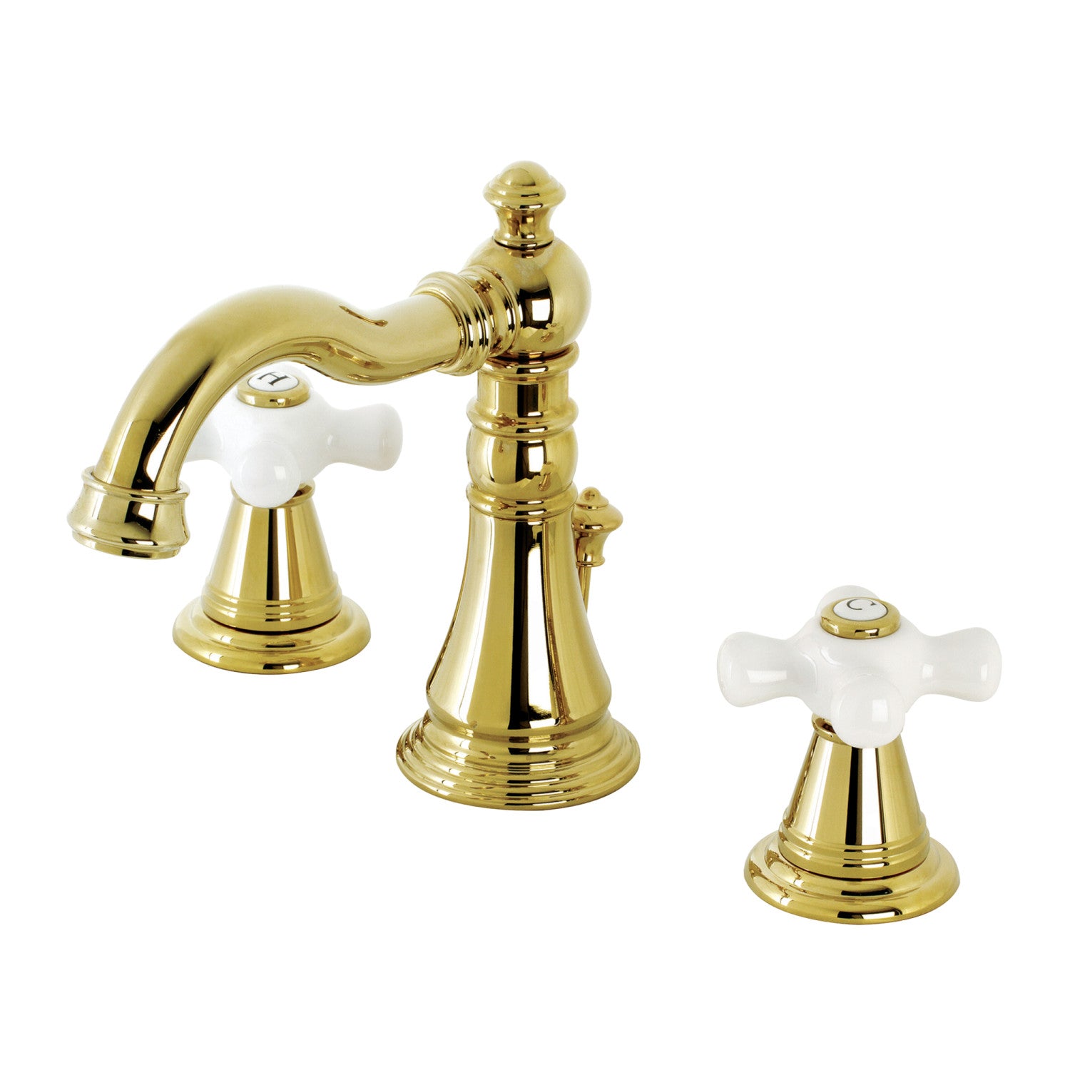 American Classic FSC1972APX 3-Hole Widespread Bathroom Faucet with Pop-Up Drain - Polished Brass Finish - Perfect for Modern Bathroom Vanities and Powder Rooms