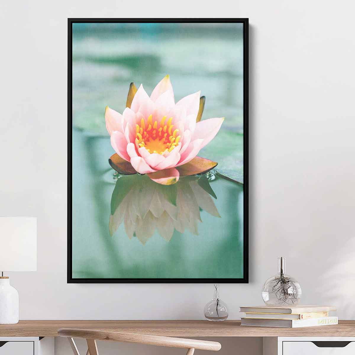Elegant Pink Lotus Flower Wall Art Canvas Print - Modern Home Decor for Living Room, Bedroom & Office - 5957