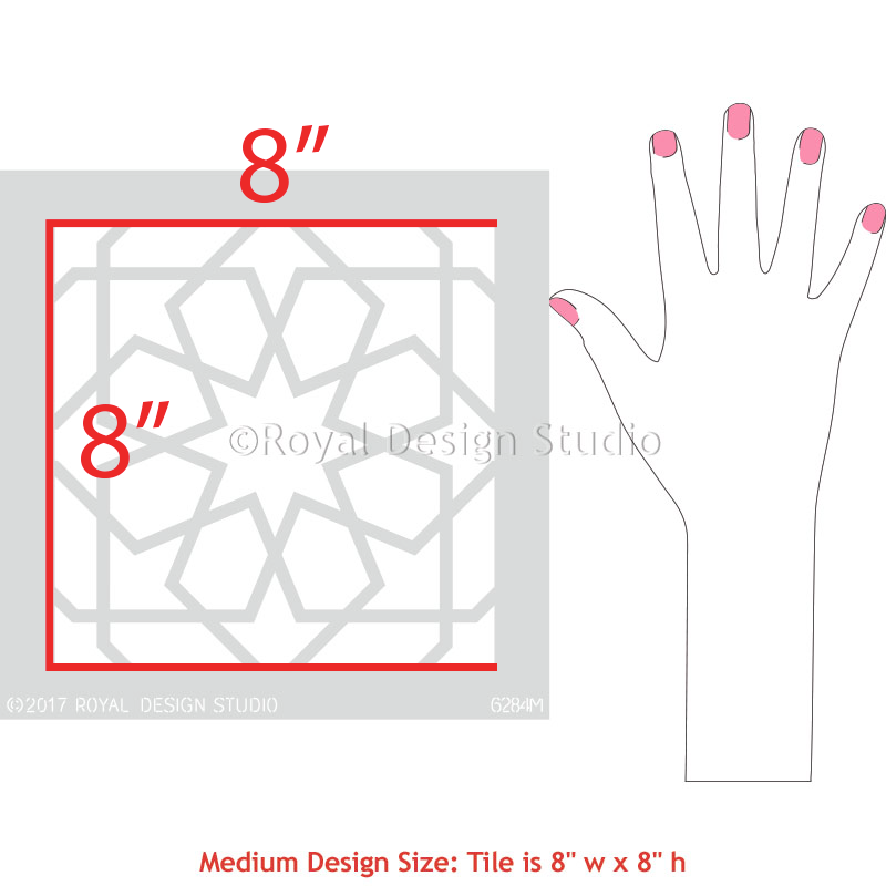Rabat Tile Stencil - DIY Moroccan Geometric Wall & Floor Tile Painting Template for Home Decor, Bathroom, and Kitchen Renovation