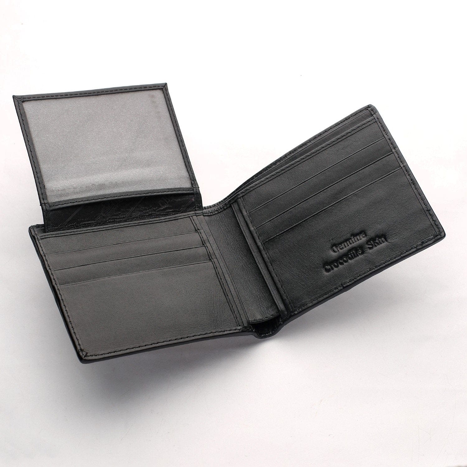 Premium Black Crocodile Leather Men's Wallet - RFID Blocking Bifold Wallet with Money Clip - Perfect Gift for Dad, Husband, Boyfriend (Business, Travel, Everyday Use)