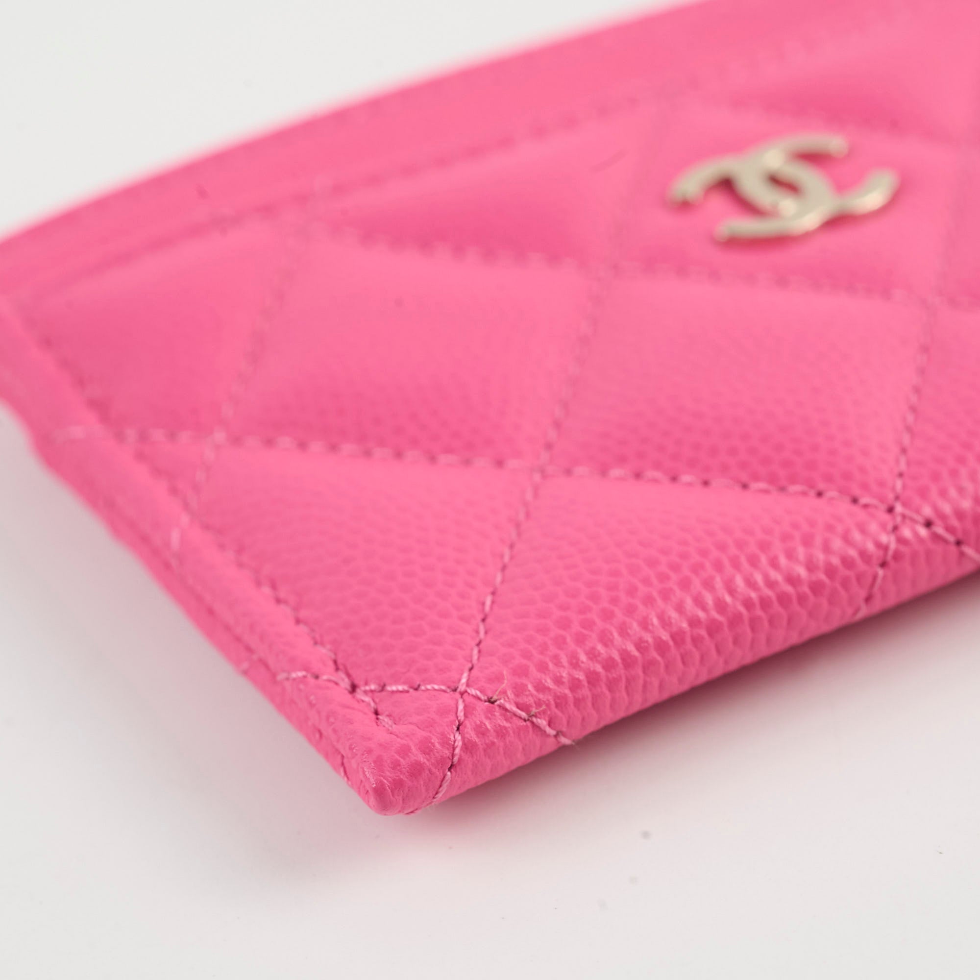 Chanel Quilted Lambskin Card Holder in Hot Pink - Luxury Compact Wallet for Credit Cards & ID - Perfect for Everyday Use & Travel
