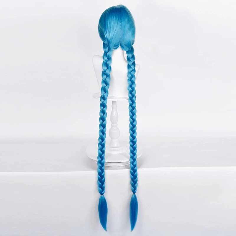 LOL Arcane Jinx Cosplay Wig - Long Blue Braided Hair for Women & Girls | Perfect for Halloween, Cosplay, Costume Parties & Conventions