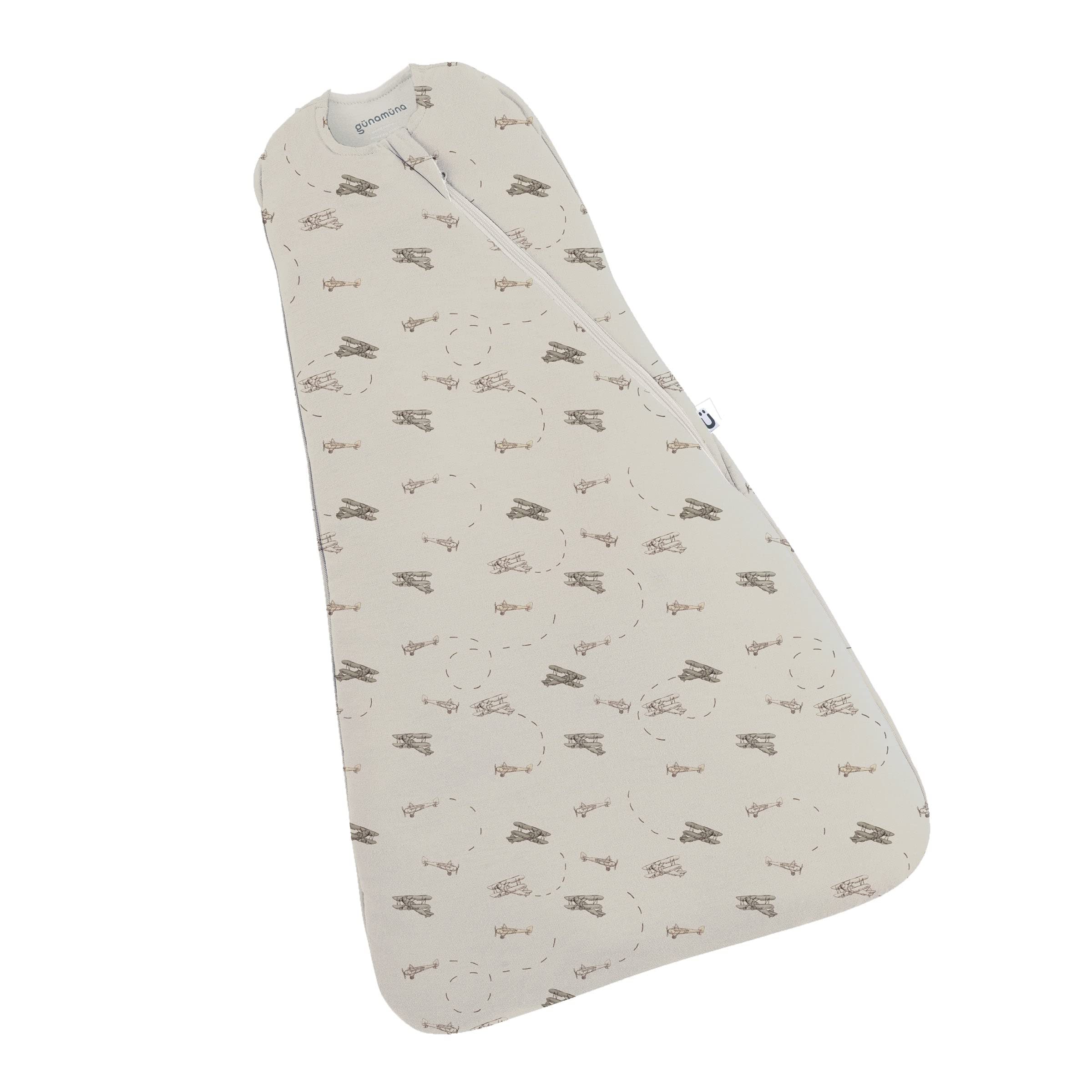 GUNAMUNA Baby Swaddle Sleep Sack - Unisex Wearable Blanket with Easy Diaper Zipper, 2.6 TOG for Newborn to 3 Months - Perfect for Airplane Travel & Nursery Sleep