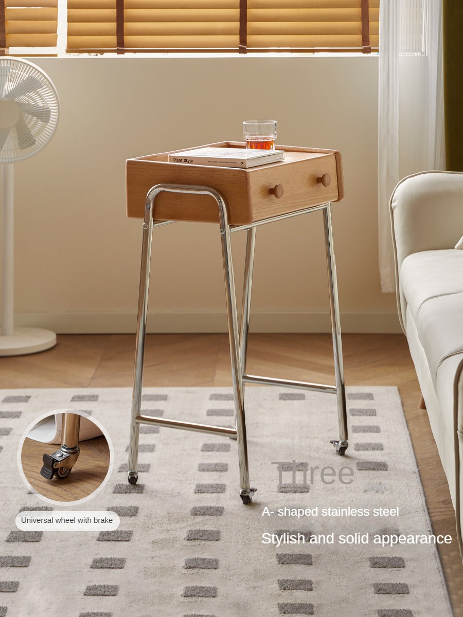 Premium Oak Solid Wooden Edge Cabinet with Adorable Robot Design - Perfect for Kids' Room, Playroom, and Unique Home Decor