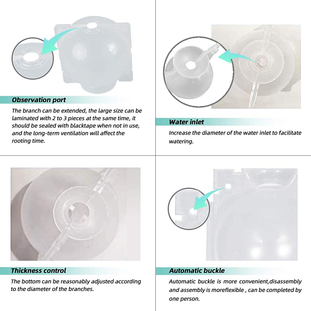 Reusable Air Layering Pods for Plant Rooting - High Pressure Propagation Ball Grafting Device, Transparent Root Controller Box (2