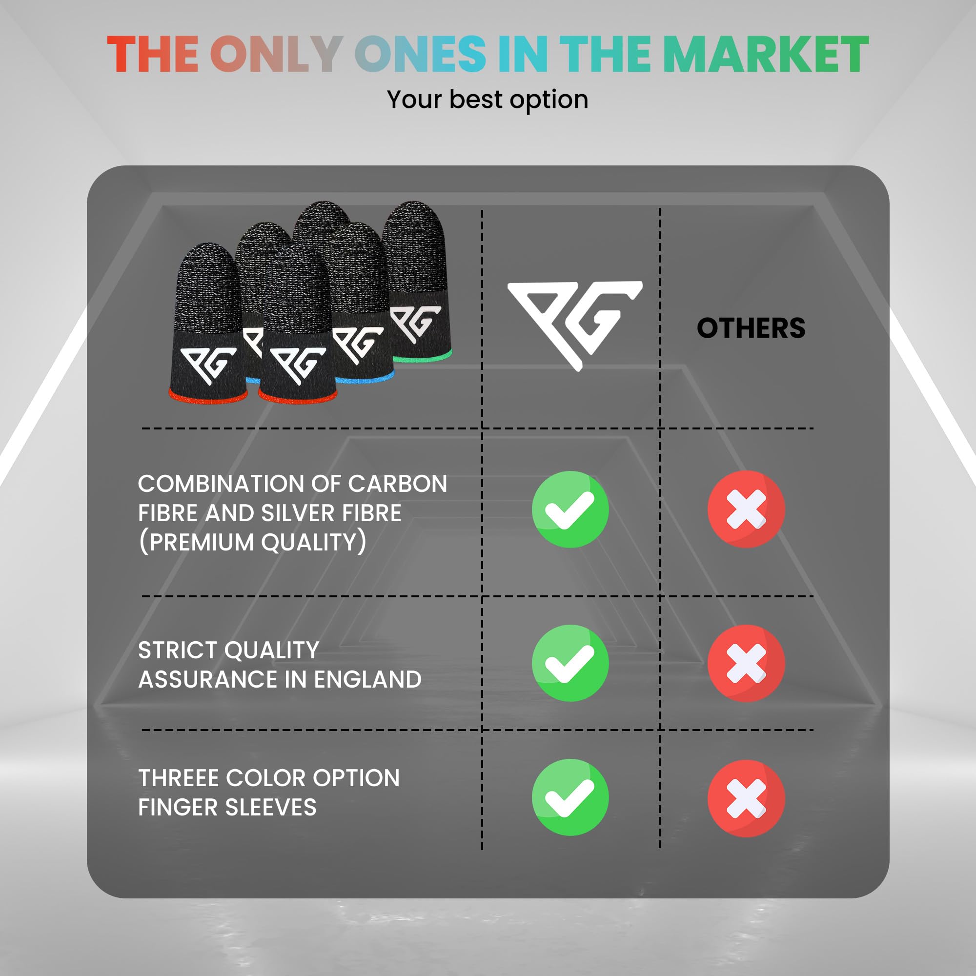 Progameplays Anti-Sweat Finger Sleeves for Mobile Gaming - Ultra Sensitive Touchscreen Gloves Compatible with PUBG, COD Mobile & All Gaming Phones - Perfect for Esports, Streaming & Long Gaming Sessions
