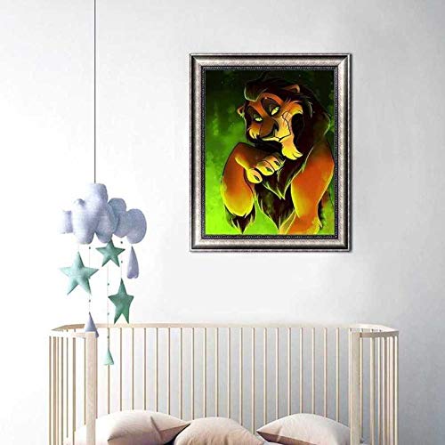 BETTER SELECTION DIY 5D Diamond Painting Kit for Adults - Villain Lion Scar Full Drill Cross Stitch Art, 15.7x19.6 Inch Lion Embroidery Craft for Home Wall Decor, Gift & Stress Relief