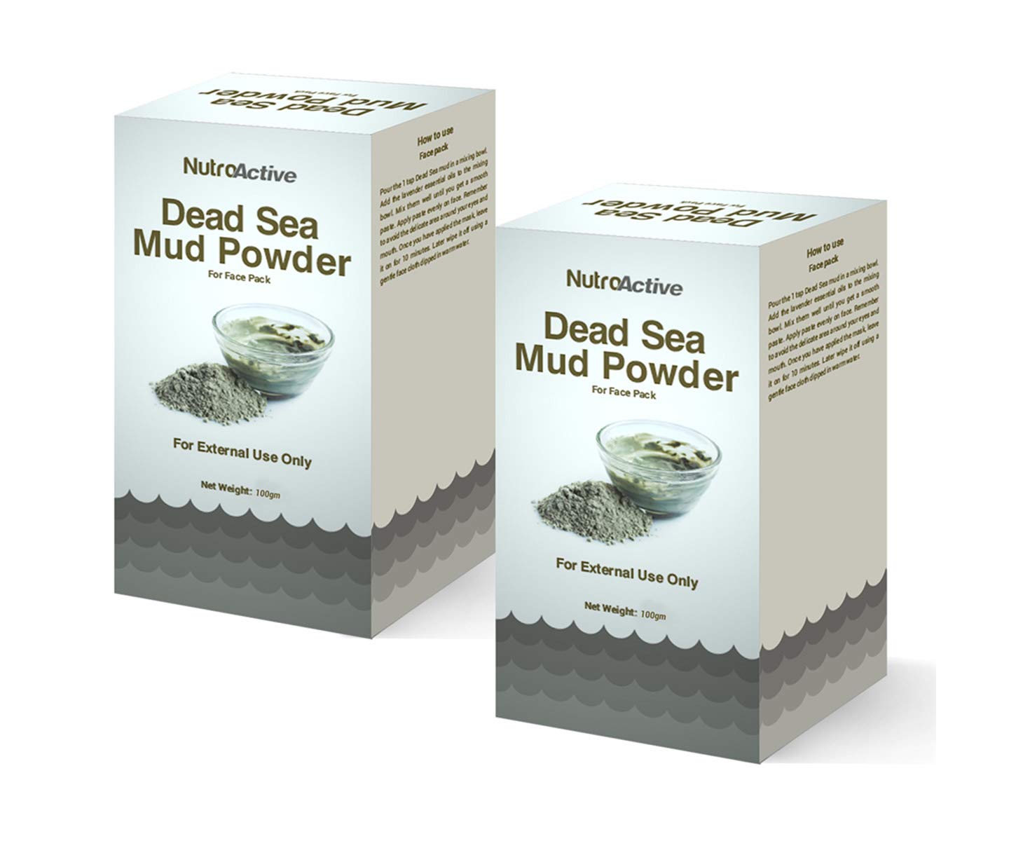 Pure Dead Sea Mud Powder for Skin Care - 2 Pack (100g Each) | Detoxifying & Exfoliating Face Mask for Acne, Blackheads & Glowing Skin | Spa & Home Beauty Treatment