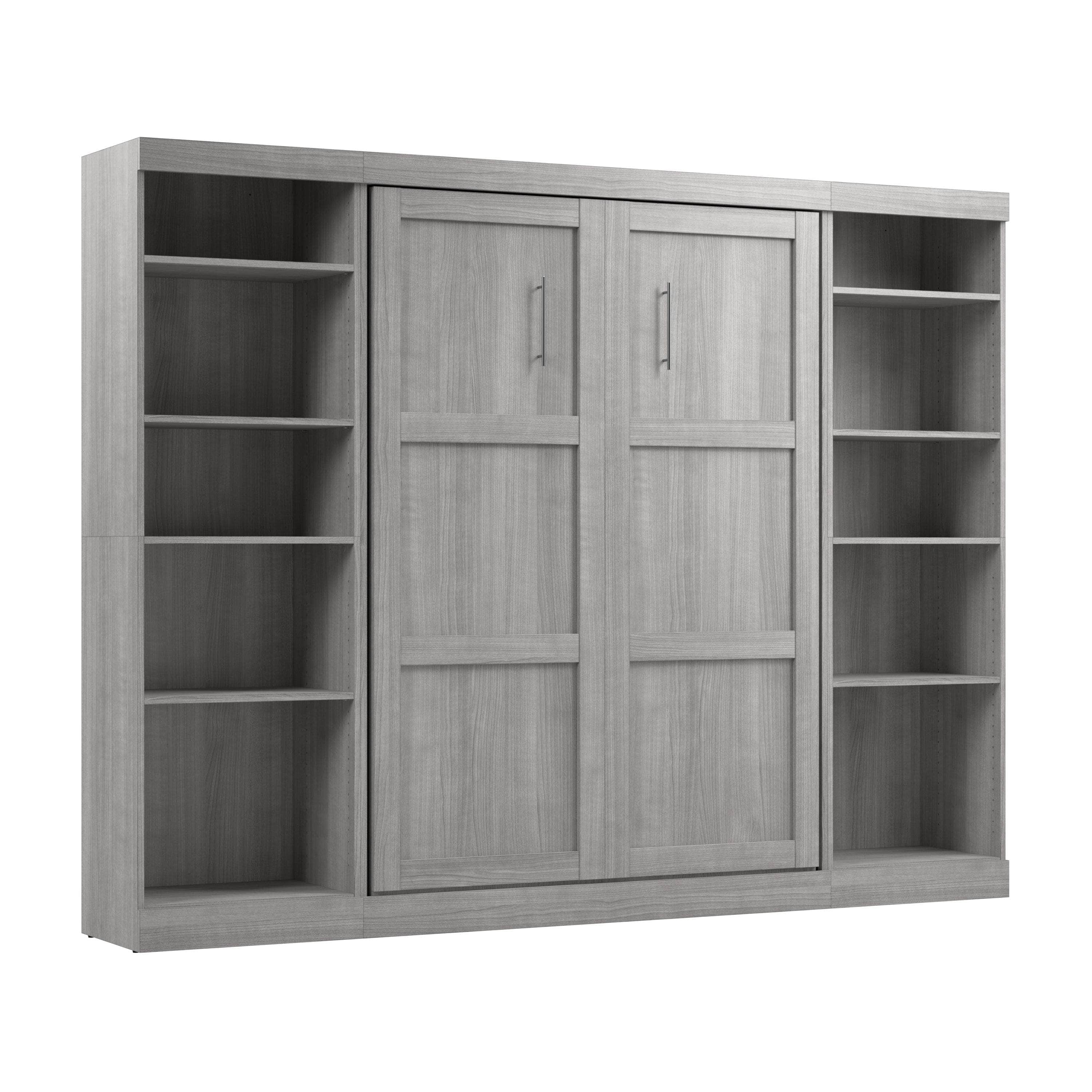 Space-Saving Full Murphy Bed with 2 Storage Units (109W) - 7 Color Options for Home, Office, or Guest Room Use