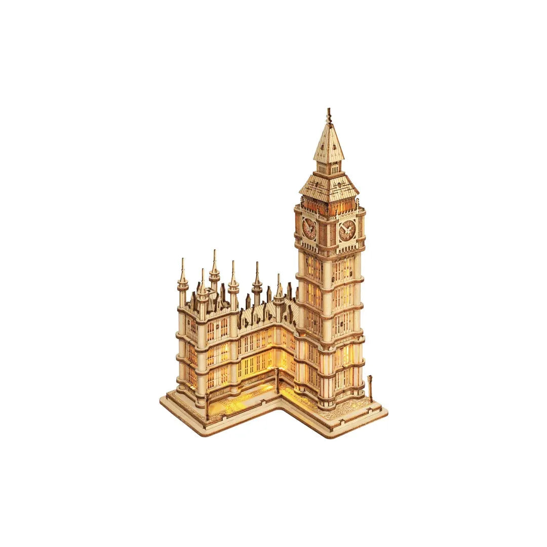 3D Wooden Puzzle Big Ben with LED Lights - DIY Model Kit for Adults & Teens - Home Decor, Gift, or Office Display - Perfect for Relaxation & Stress Relief