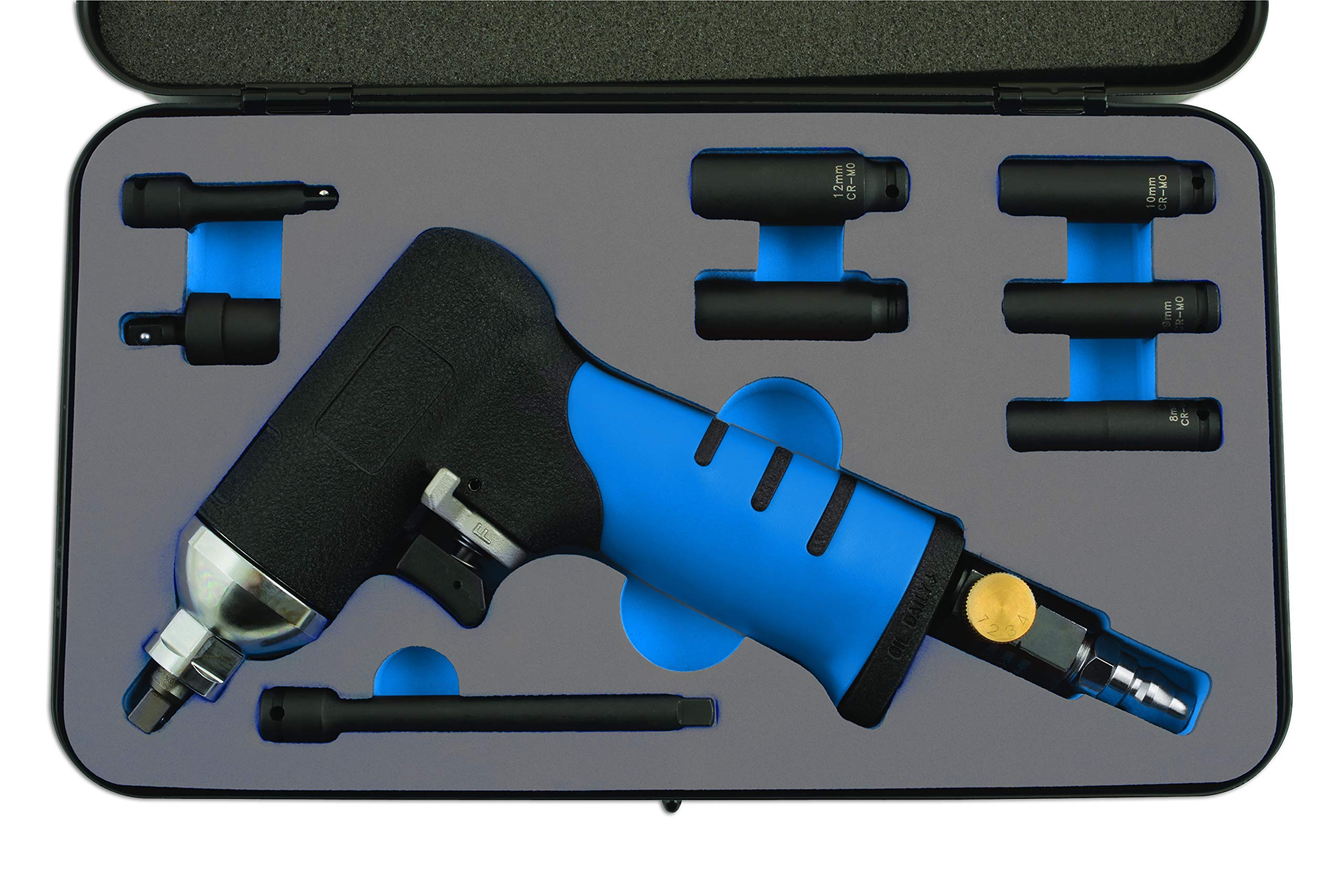 Laser 6035 Impact Glow Plug Removal Kit - 9 Piece Set with Blue Handle - Perfect for Diesel Engine Maintenance & Auto Repair