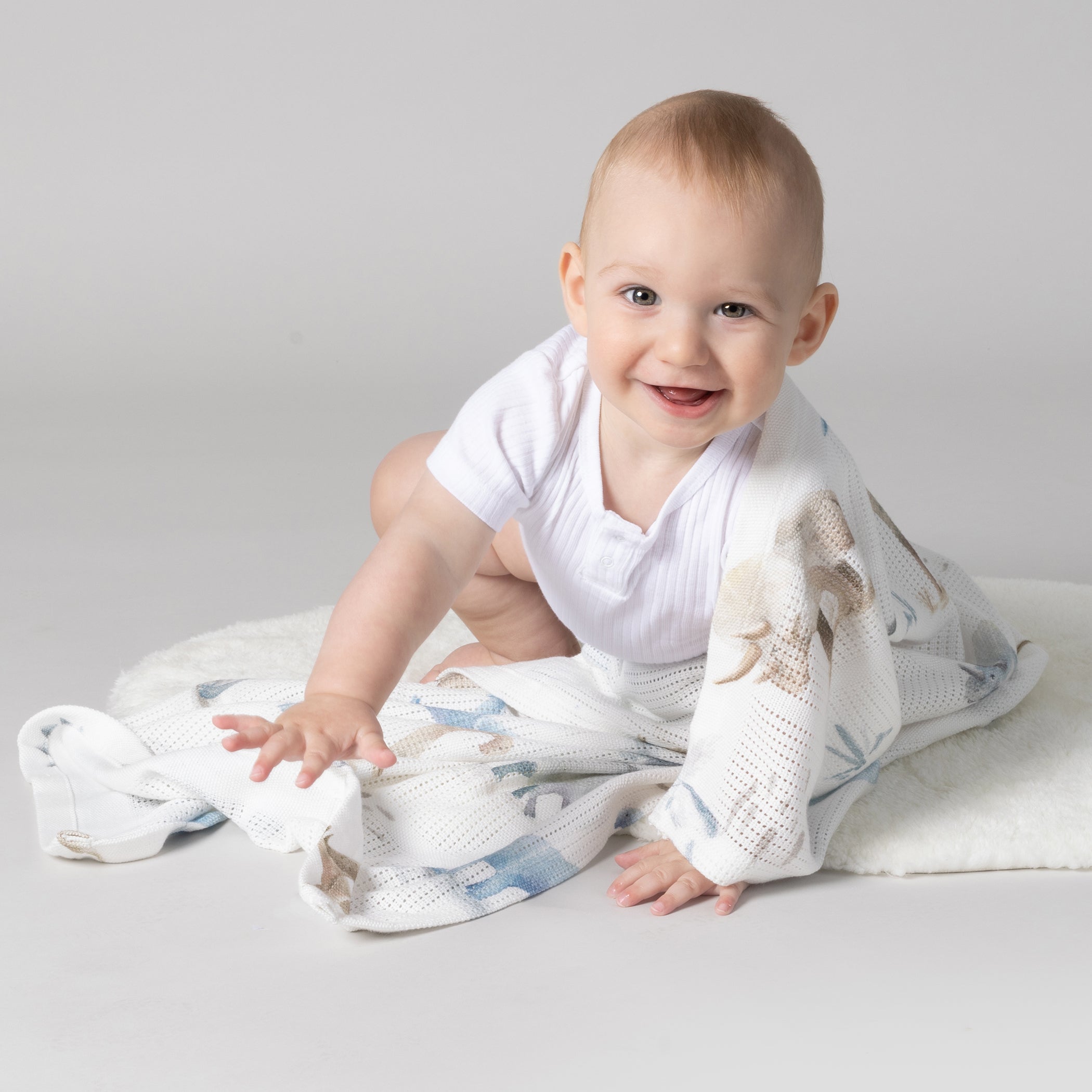 Jurassic Bamboo Cellular Blanket - Soft & Breathable Baby Swaddle Blanket for Newborns & Toddlers - Perfect for Nursery, Stroller & Travel