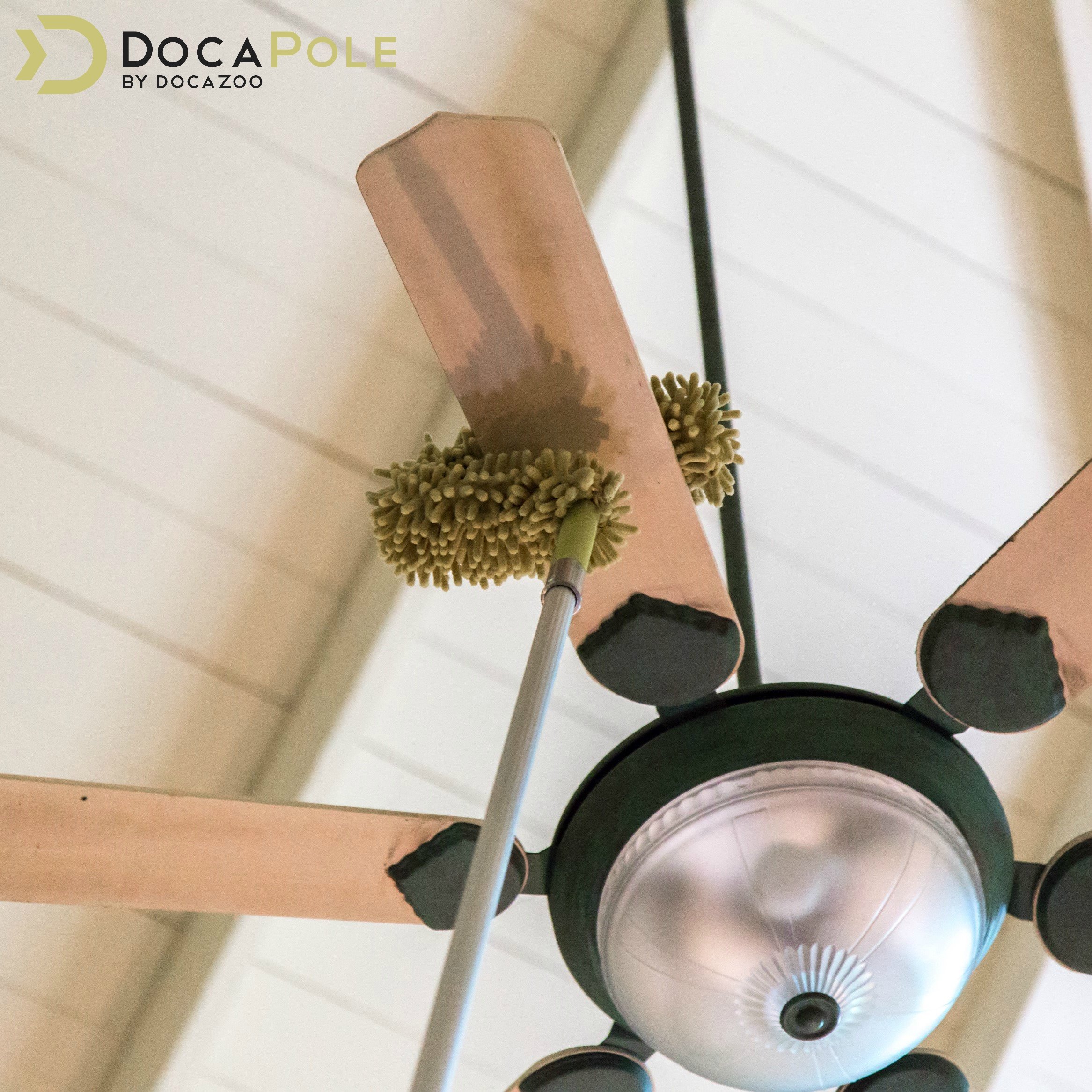 DOCA 7-30 Ft Telescoping Extension Pole - Multi-Purpose Cleaning Tool for Windows, Ceilings & Walls - Paint Roller, Squeegee & Duster Attachment Kit - Indoor & Outdoor High Reach Cleaning Set - Perfect for Home, Office & Commercial Use