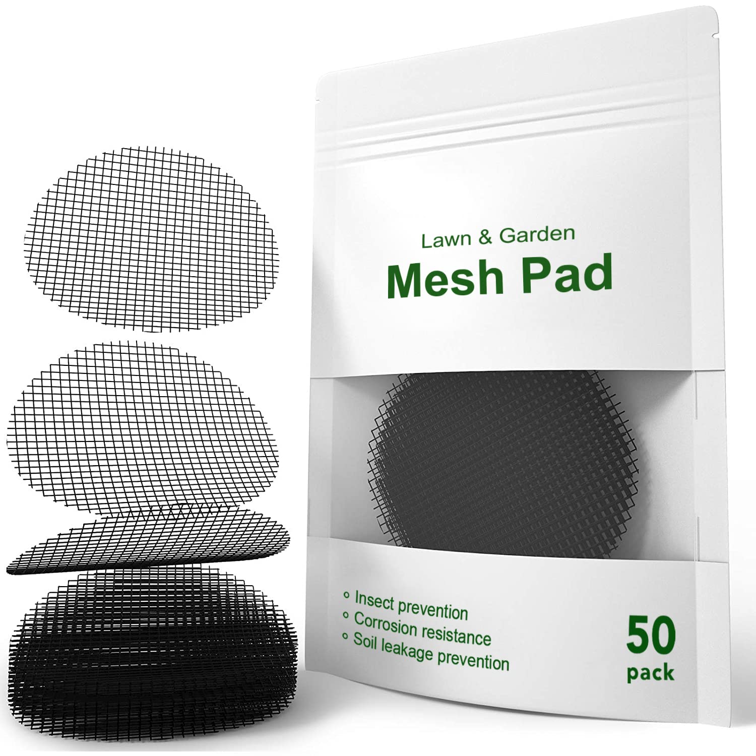 LE TAUCI 2-Inch Round Plant Pot Hole Mesh Pads - 50 Pack Durable Reusable Flower Pot Drainage Covers for Bonsai & Gardening | Prevent Soil Loss, Improve Drainage | Perfect for Indoor Plants, Succulents & Herb Gardens