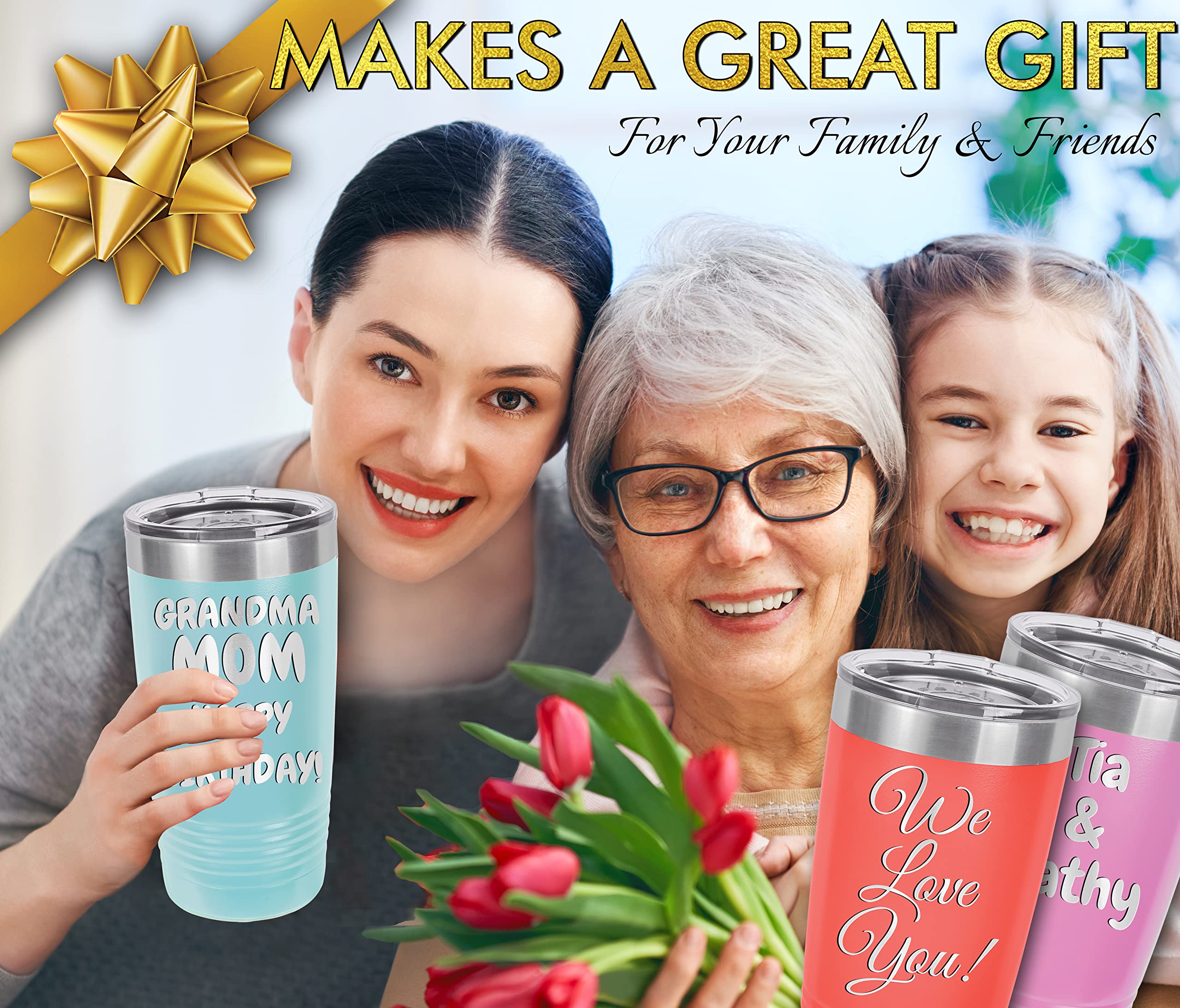 20 oz Personalized Ringneck Tumbler with Straw - Custom Name Engraved Vacuum Insulated Stainless Steel Cup - Perfect for Birthday, Wedding, Anniversary & Corporate Gifts - Great for Office, Gym, Travel & Outdoor Activities (Light Blue)