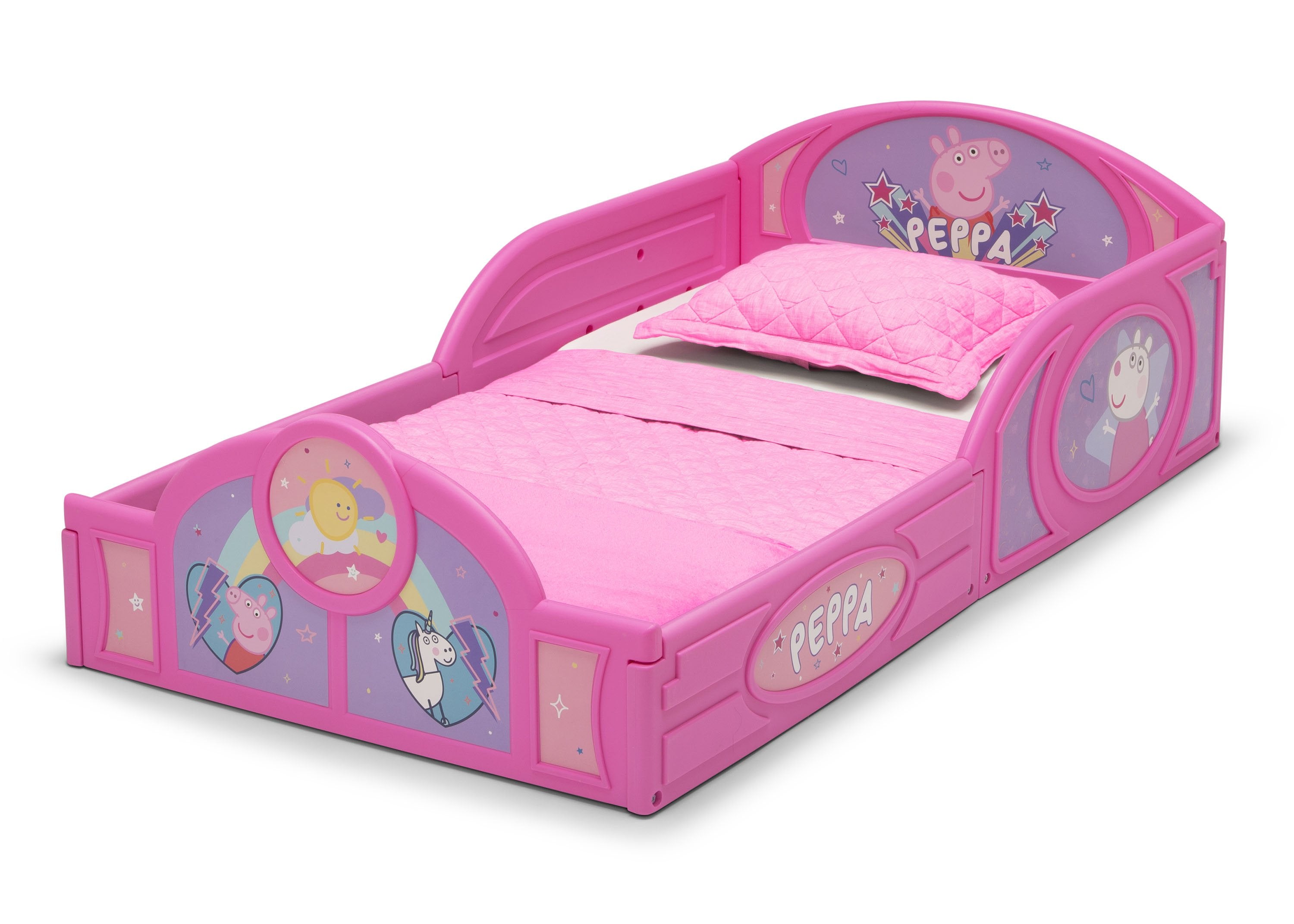 Peppa Pig Toddler Bed - Plastic Sleep and Play Kids Bed for Boys & Girls - Nursery, Bedroom, Daycare, and Playroom Use